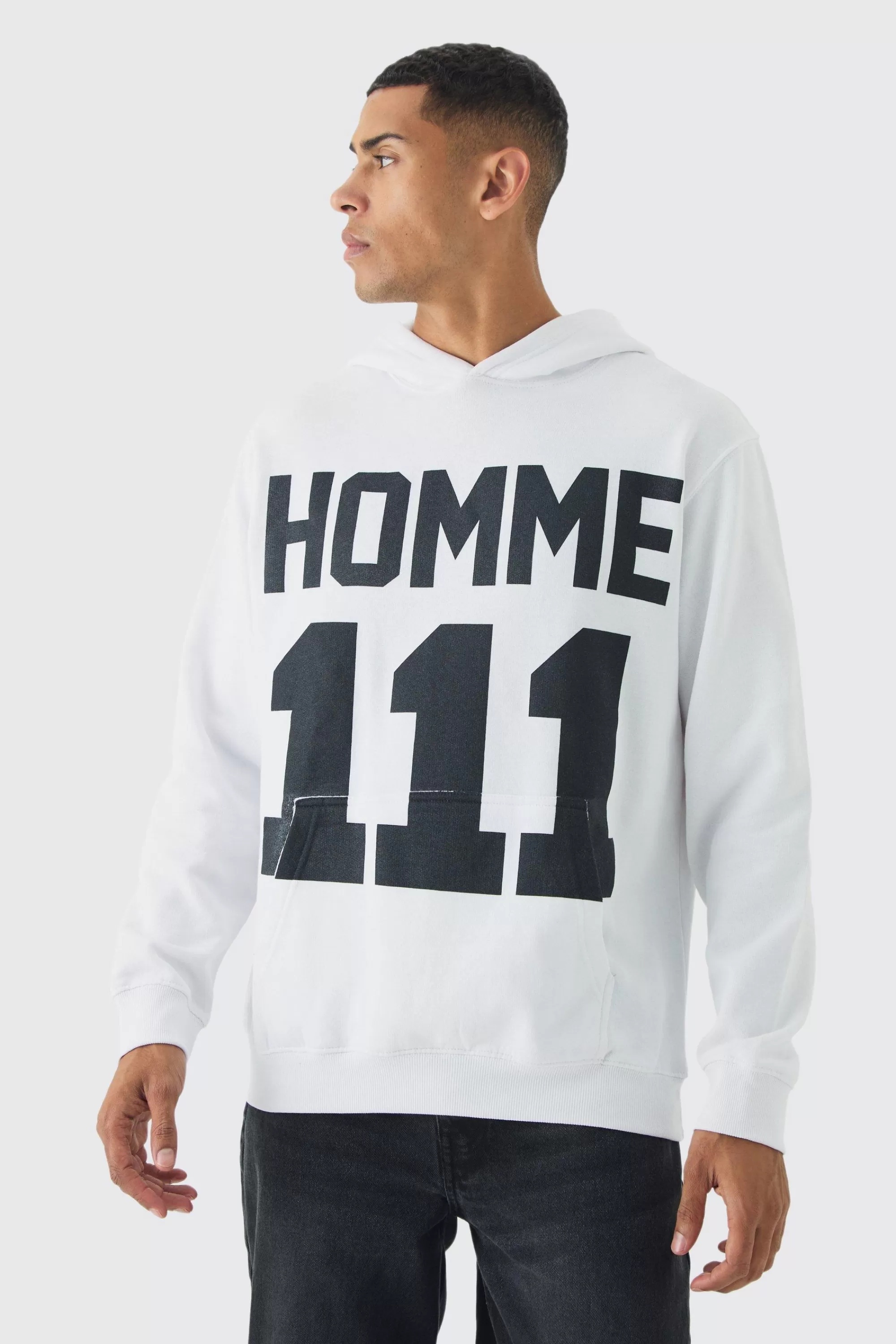 boohooMAN 111 Homme Print Hoodie | UK