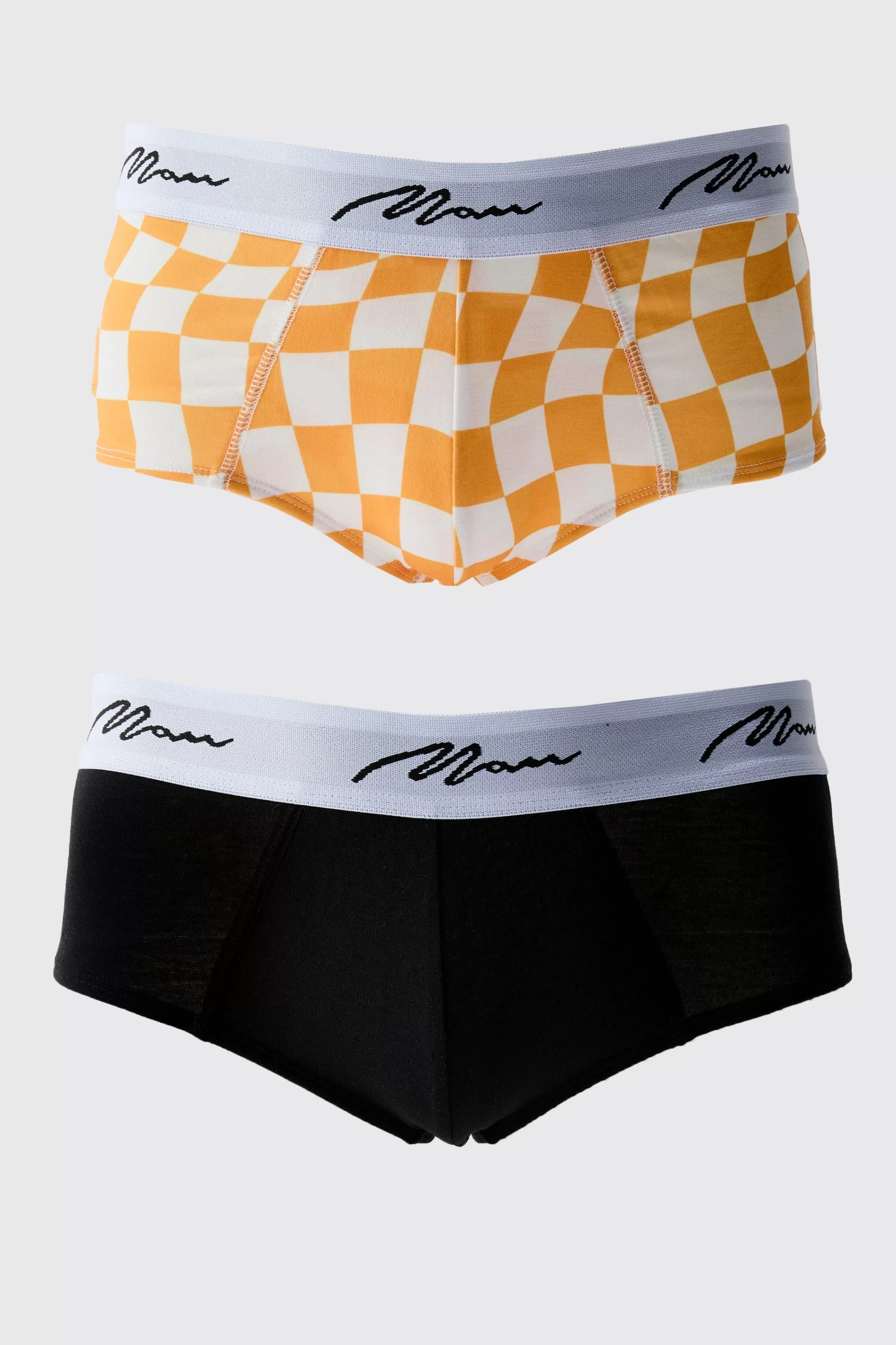 boohooMAN 2 Pack Man Check Briefs | UK