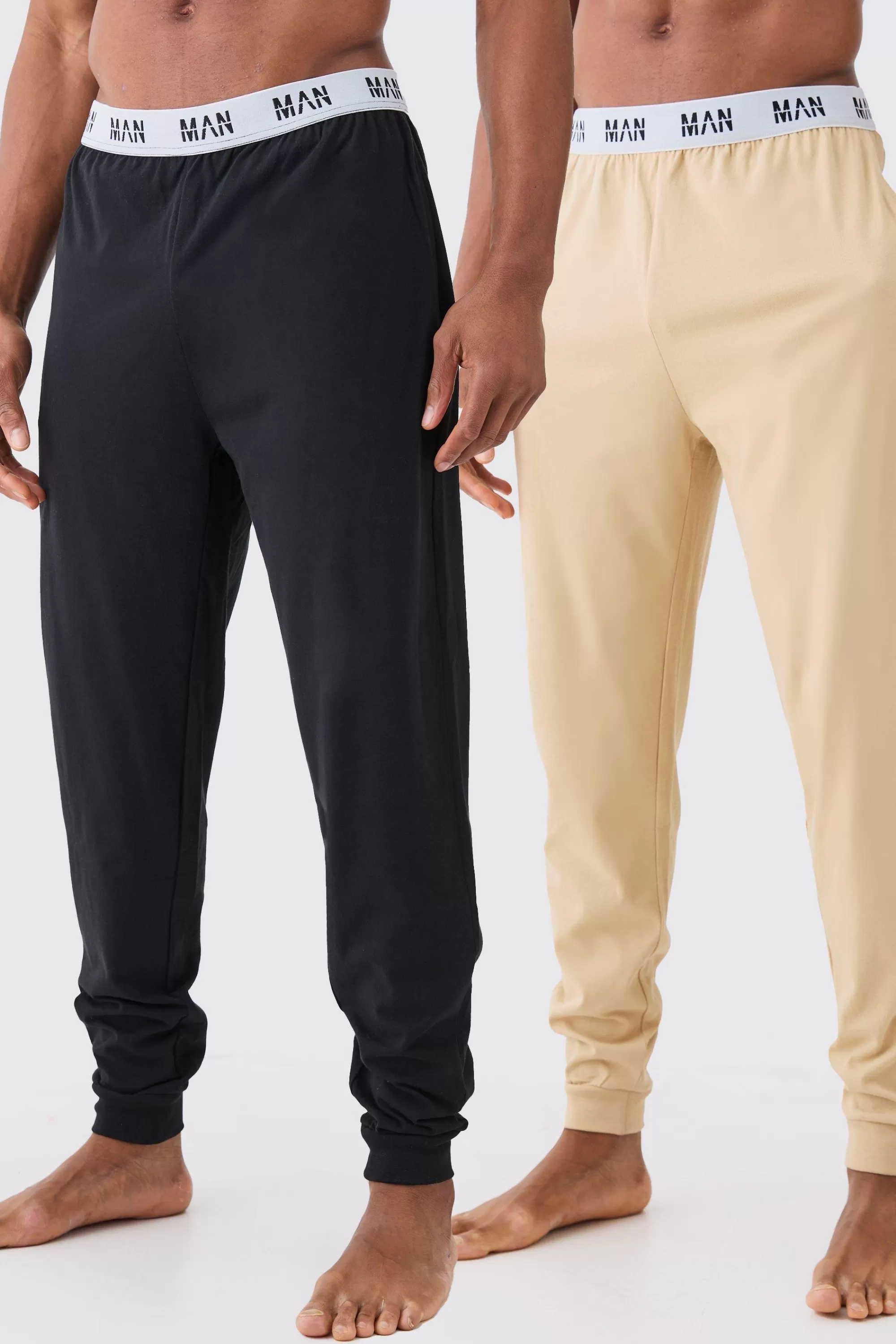 boohooMAN 2 Pack Man Lounge Cuffed Jogger | UK