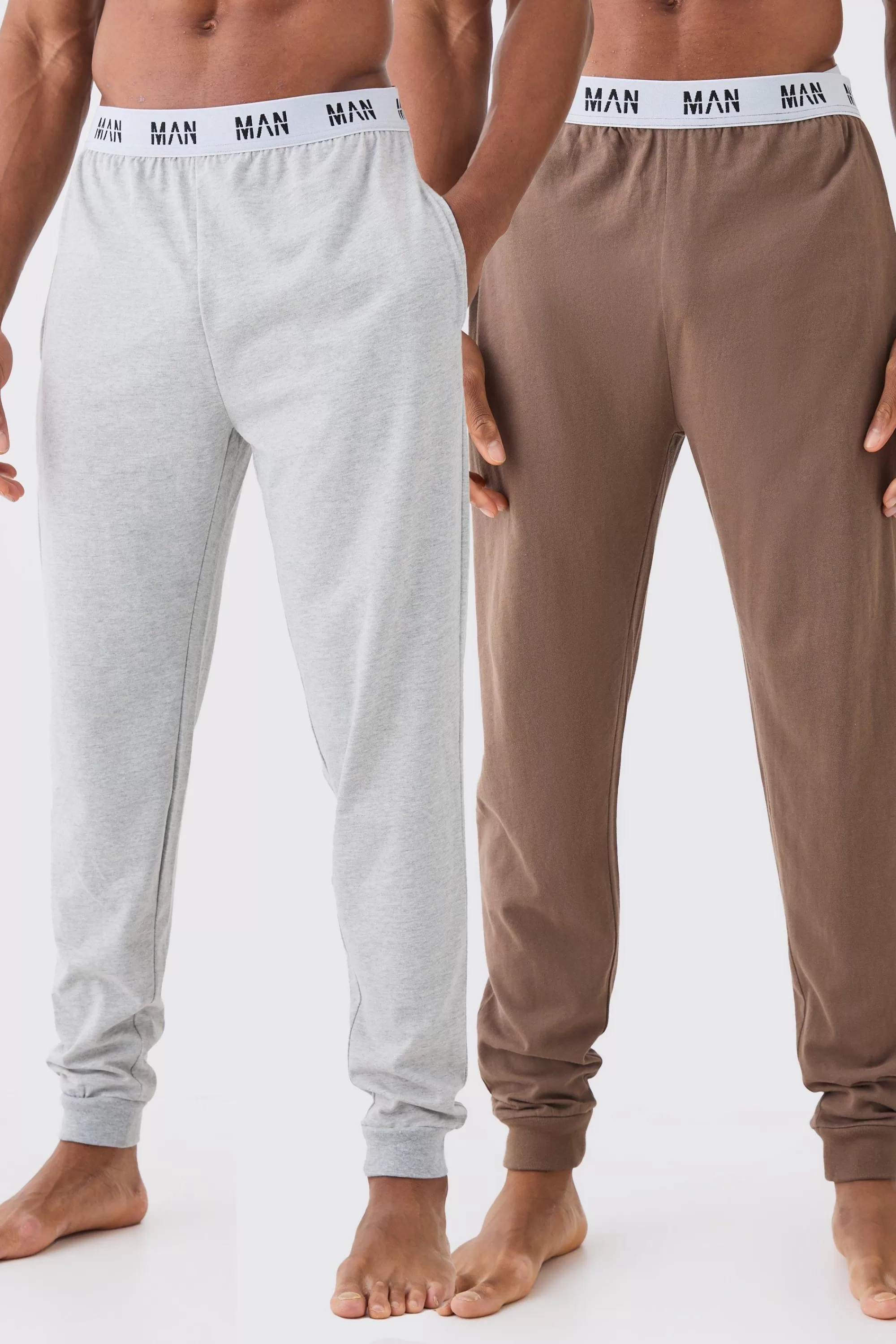 boohooMAN 2 Pack Man Lounge Cuffed Jogger | UK
