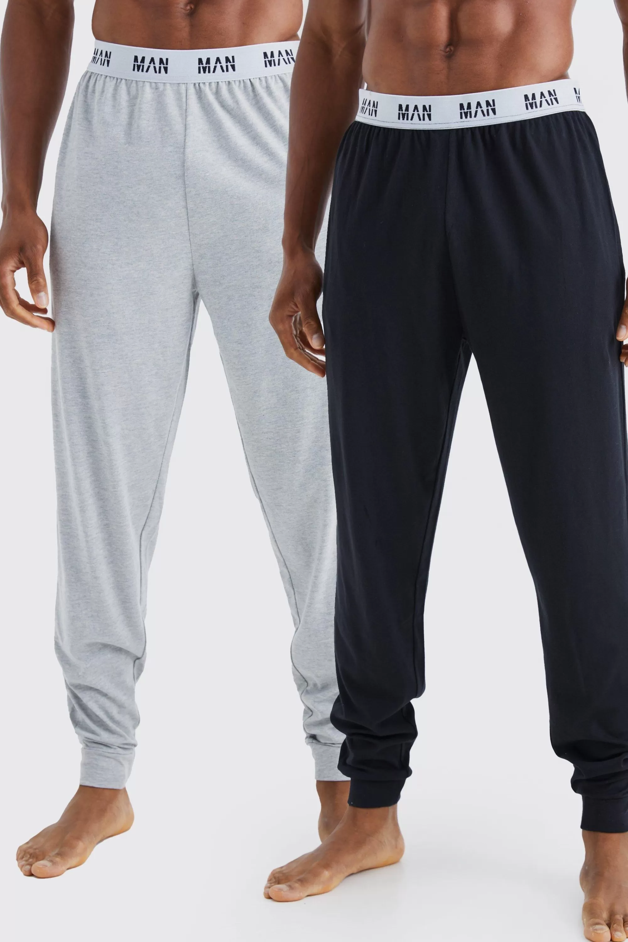 boohooMAN 2 Pack Man Lounge Cuffed Jogger | UK