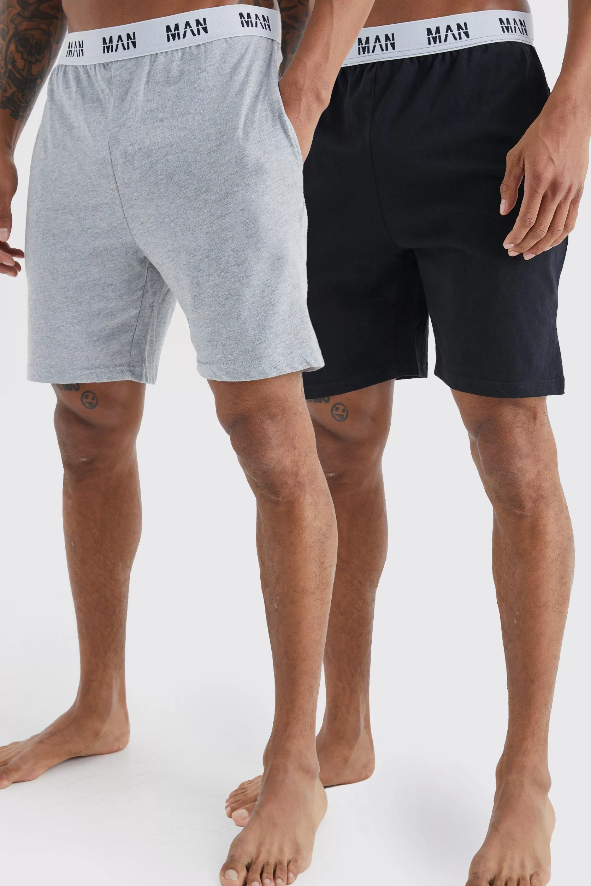 boohooMAN 2 Pack Man Loungewear Shorts | UK