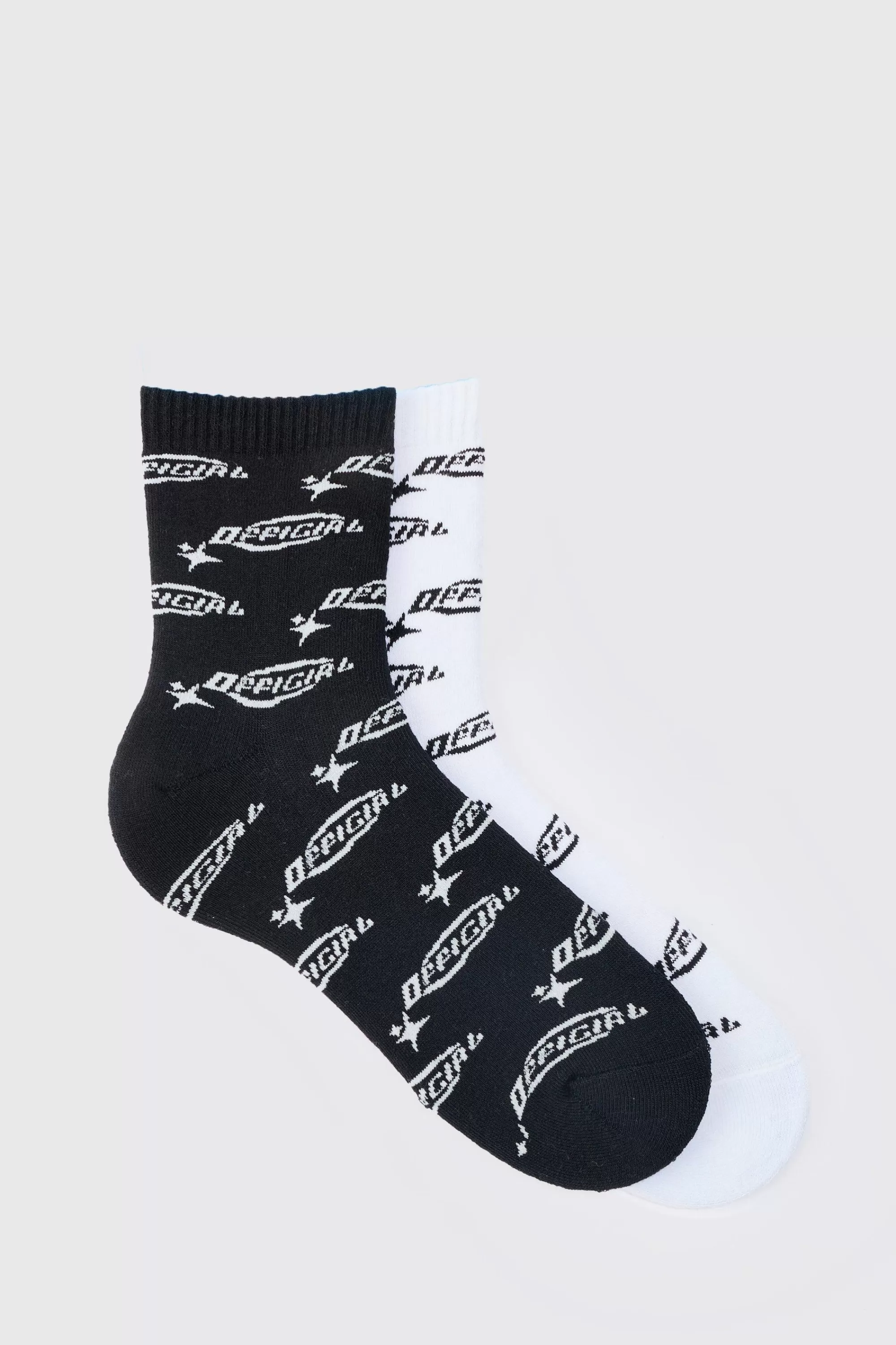 boohooMAN 2 Pack Official Logo Print Socks | UK