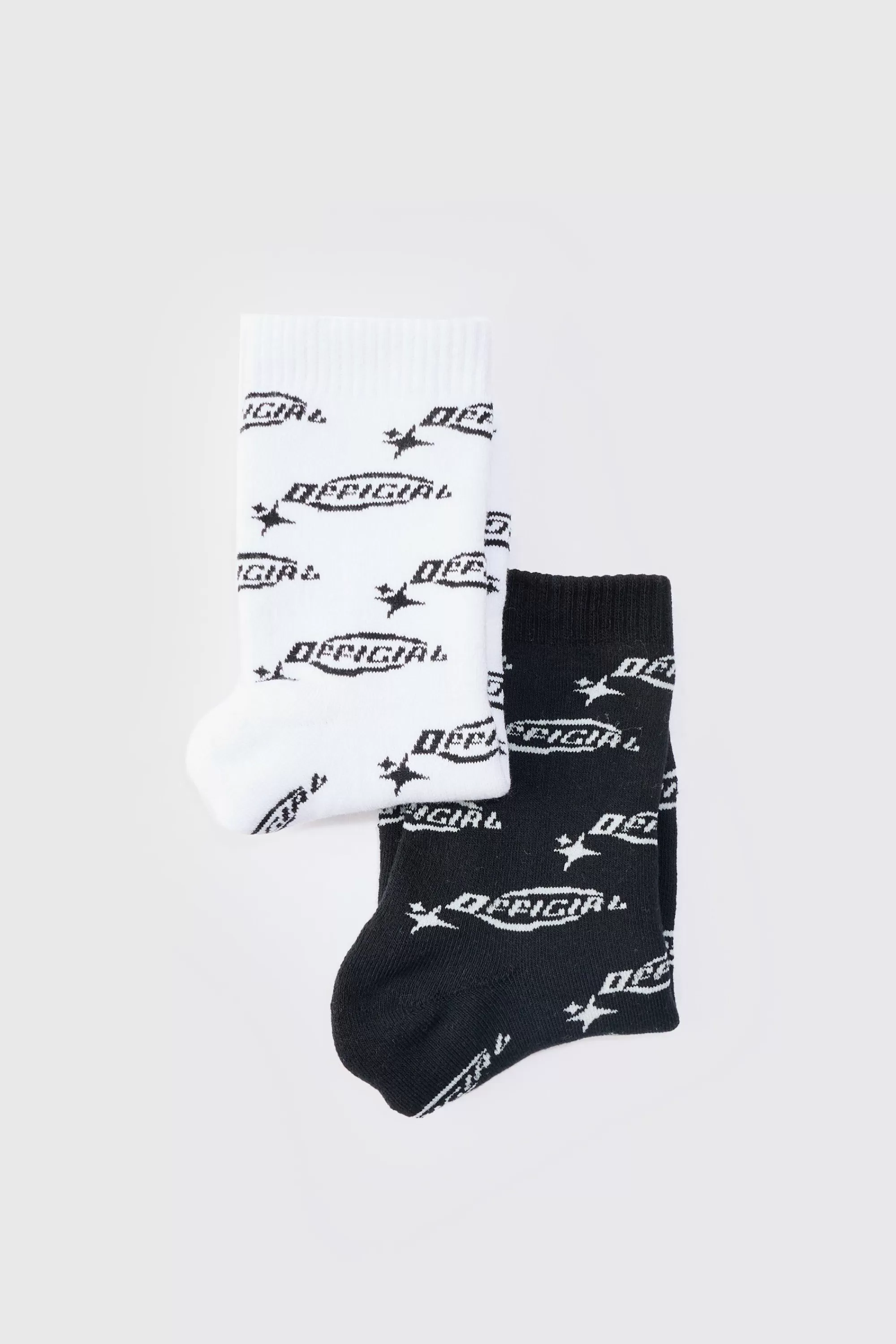 boohooMAN 2 Pack Official Logo Print Socks | UK