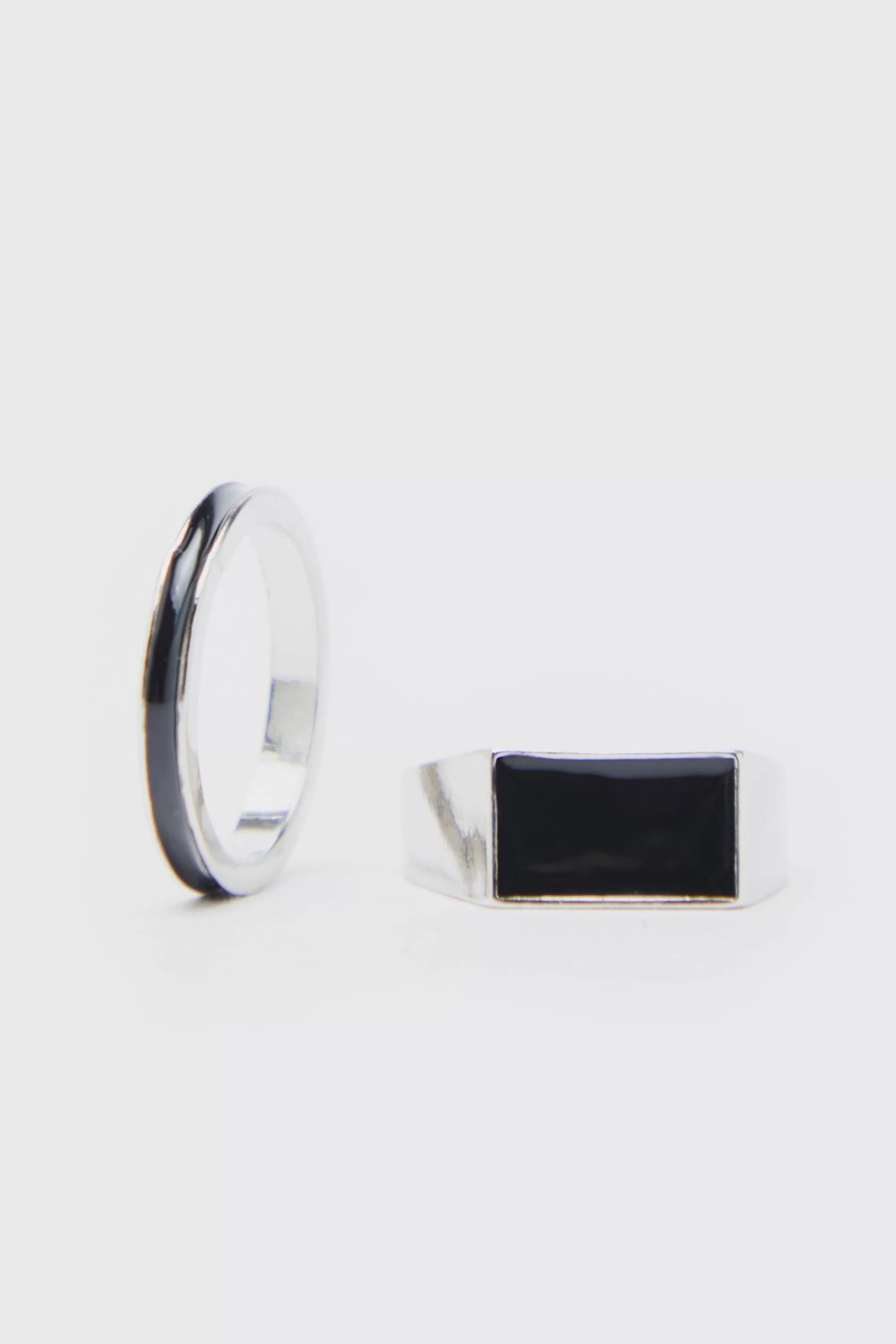 boohooMAN 2 Pack Rings | UK