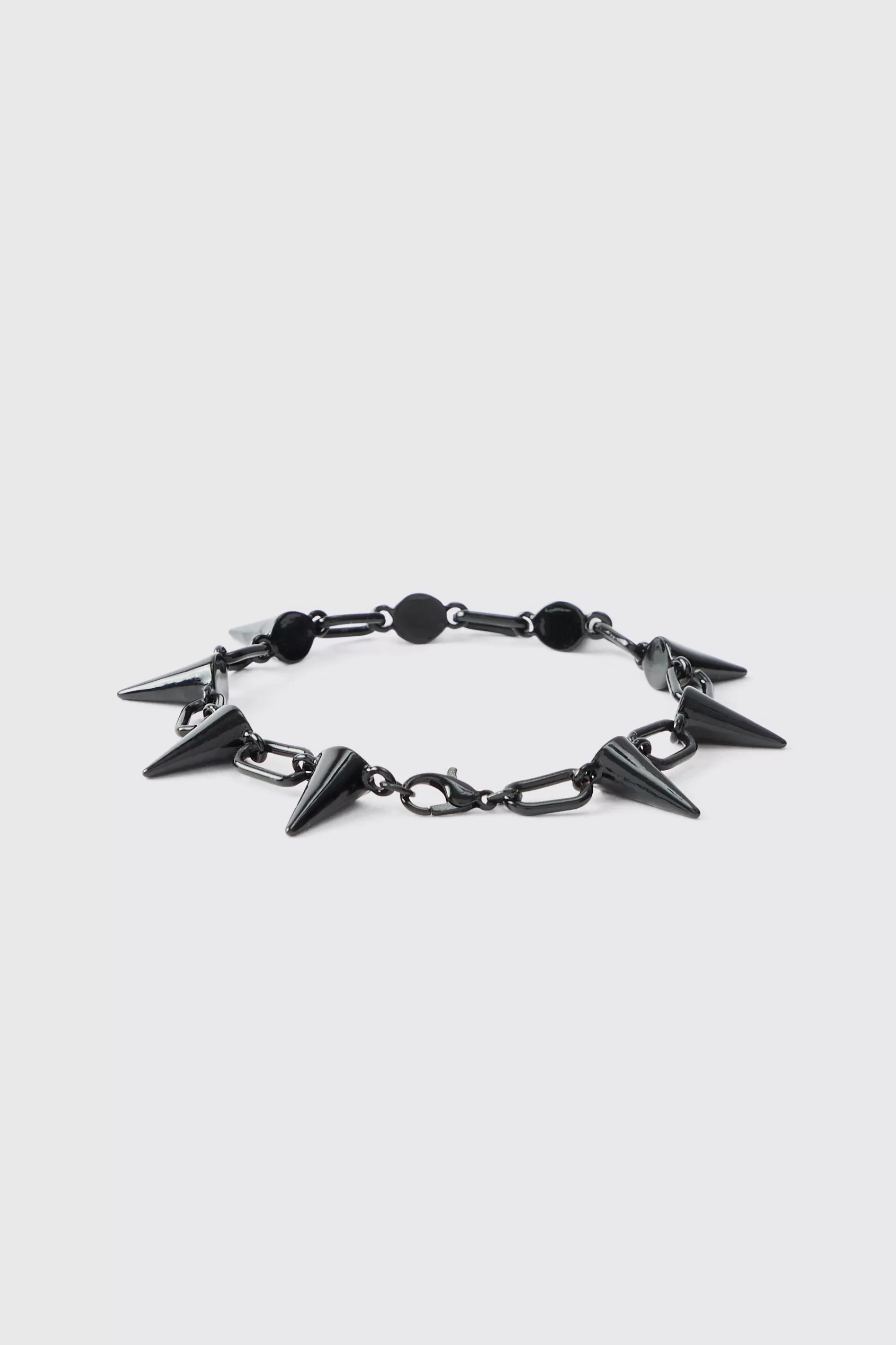 boohooMAN 2 Pack Spike Chain Bracelets | UK