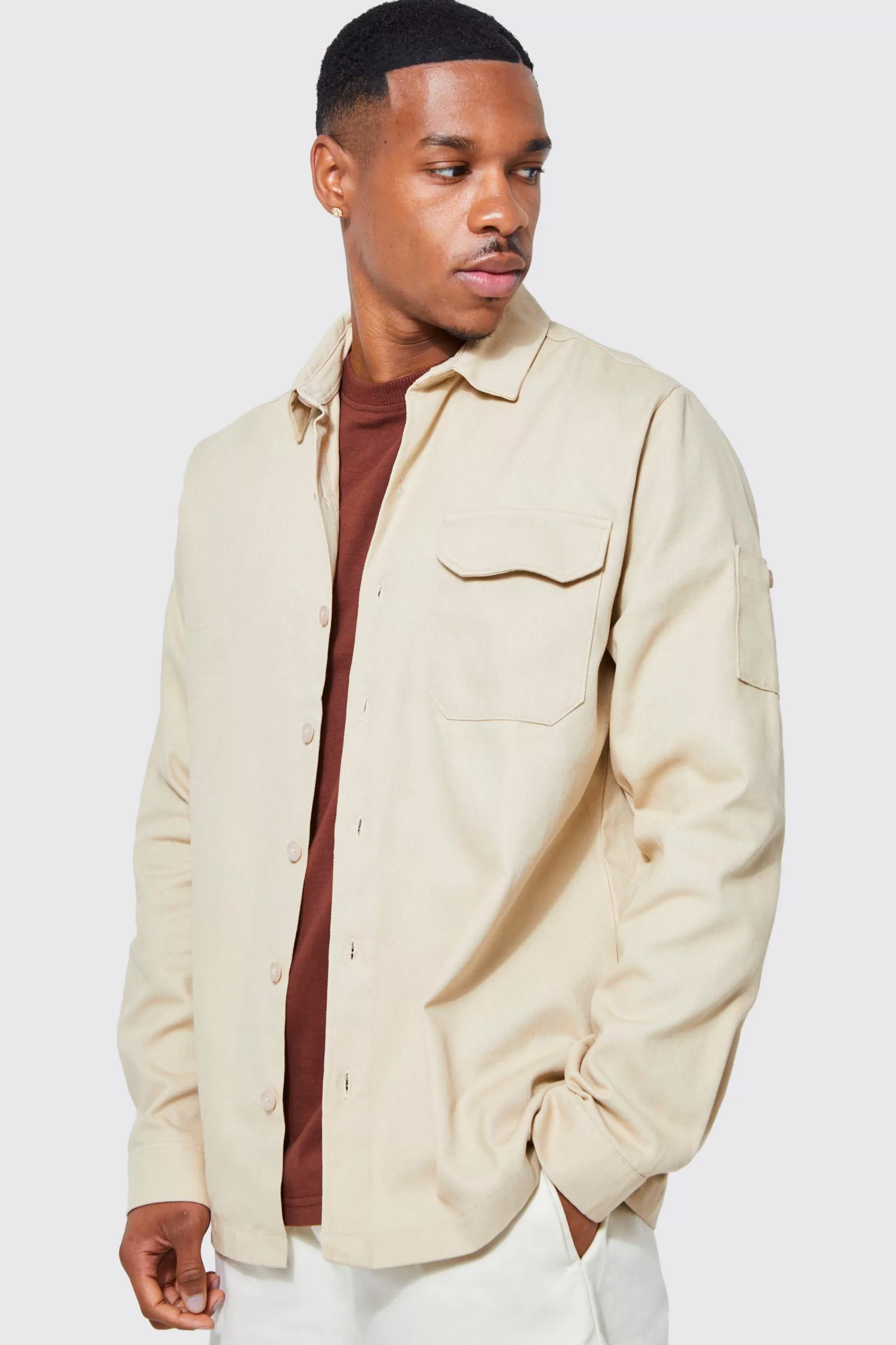 boohooMAN 2 Pocket Overshirt | UK