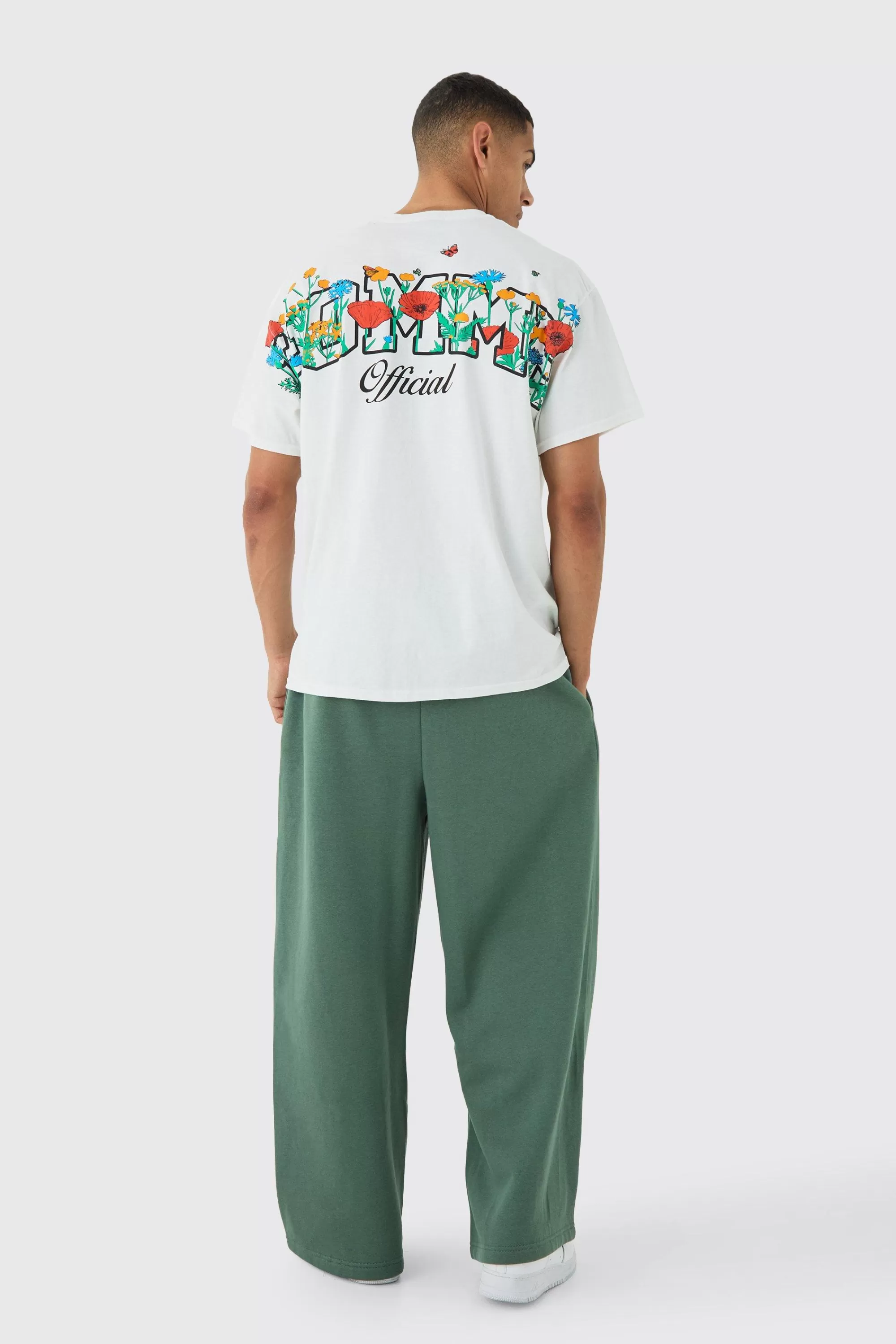 boohooMAN 330GSM Extreme Wide Leg Basic Jogger | UK