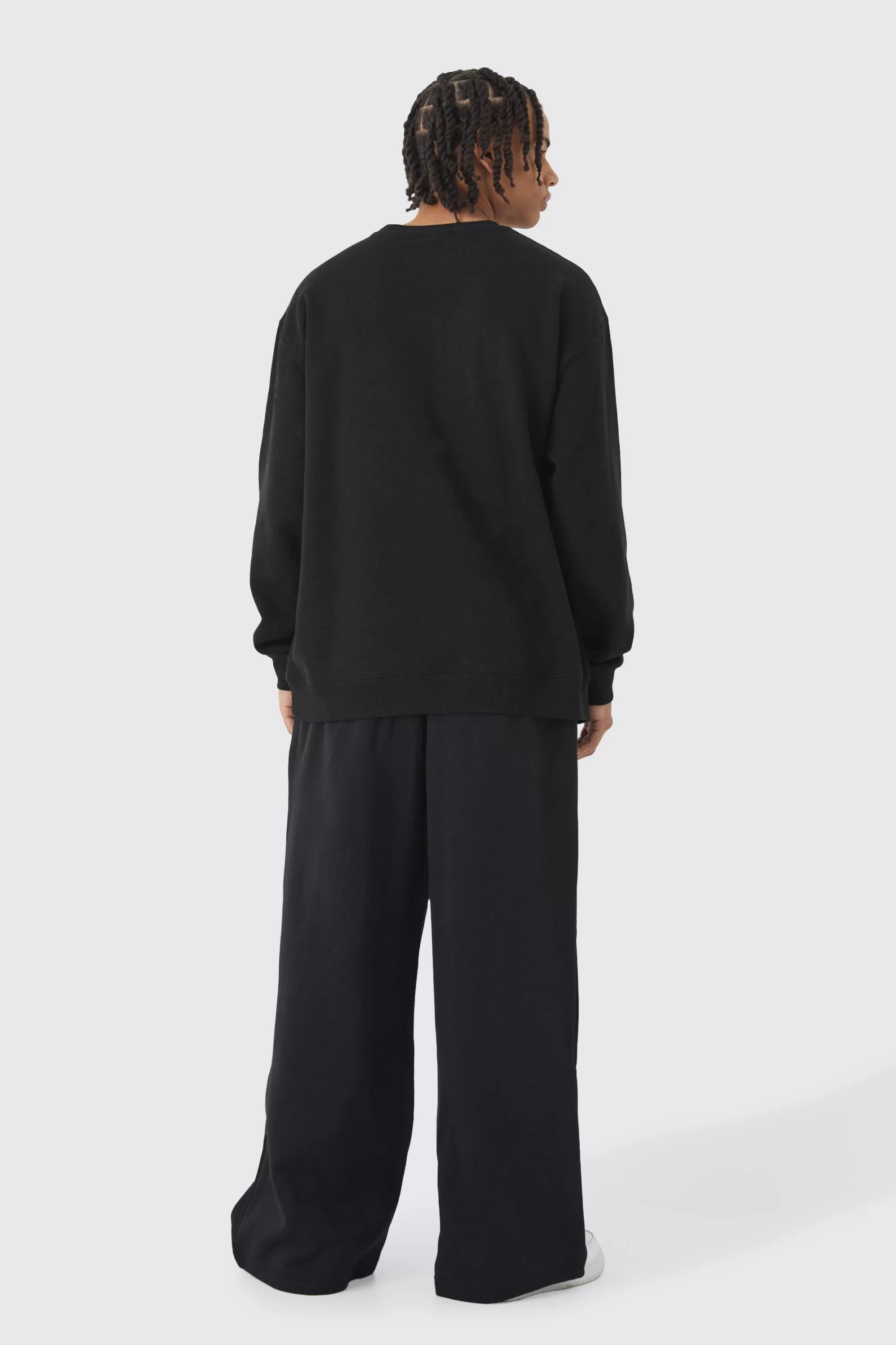 boohooMAN 330GSM Extreme Wide Leg Basic Jogger | UK