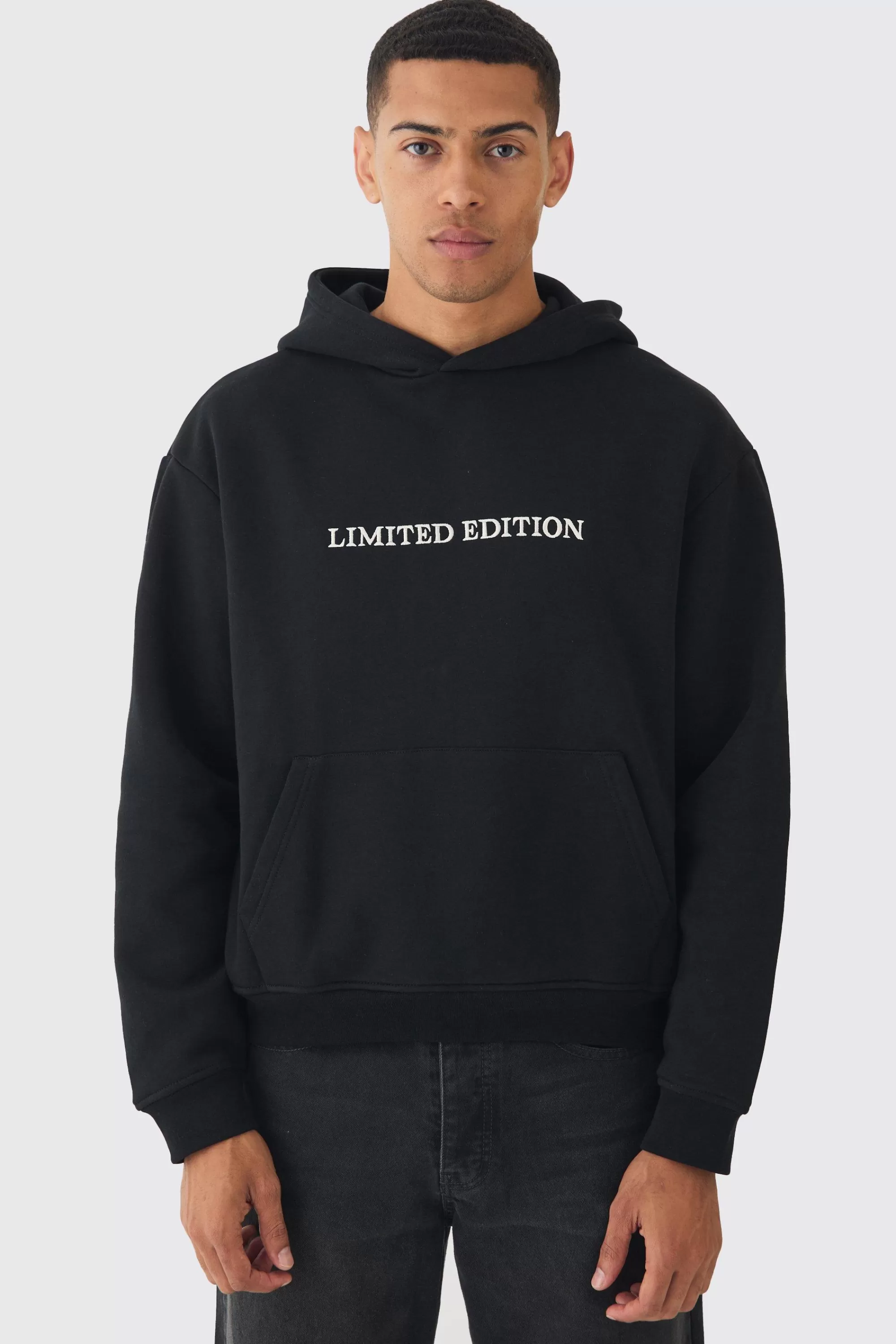 boohooMAN 330GSM Oversized Boxy Limited Edition Hoodie | UK