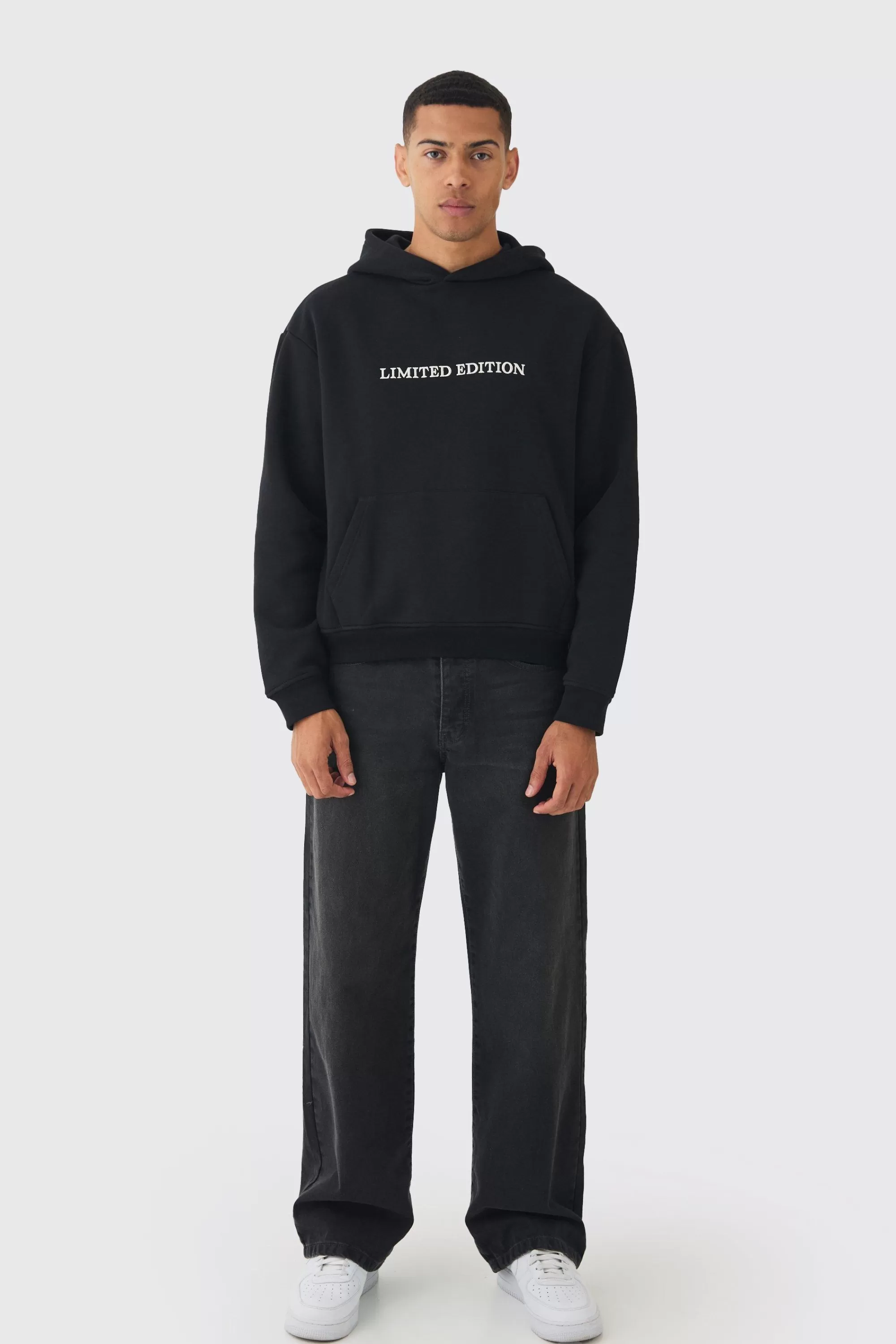 boohooMAN 330GSM Oversized Boxy Limited Edition Hoodie | UK