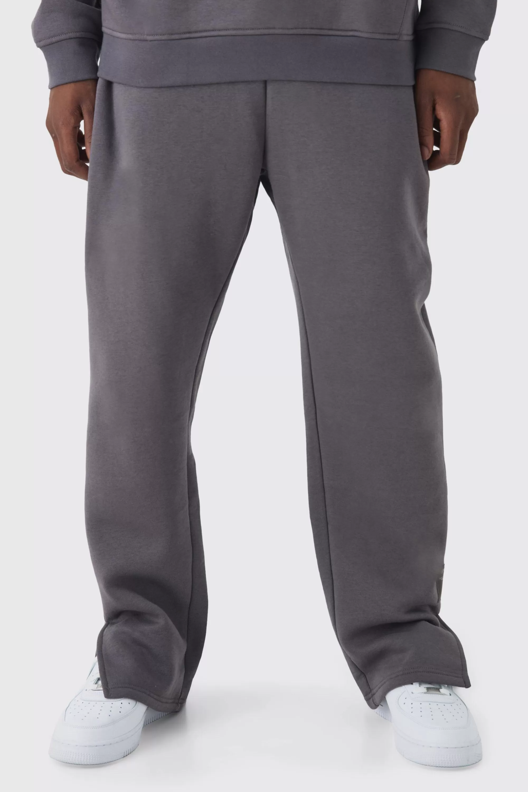 boohooMAN 330GSM Relaxed Fit Embroidered Text Peached Jogger | UK