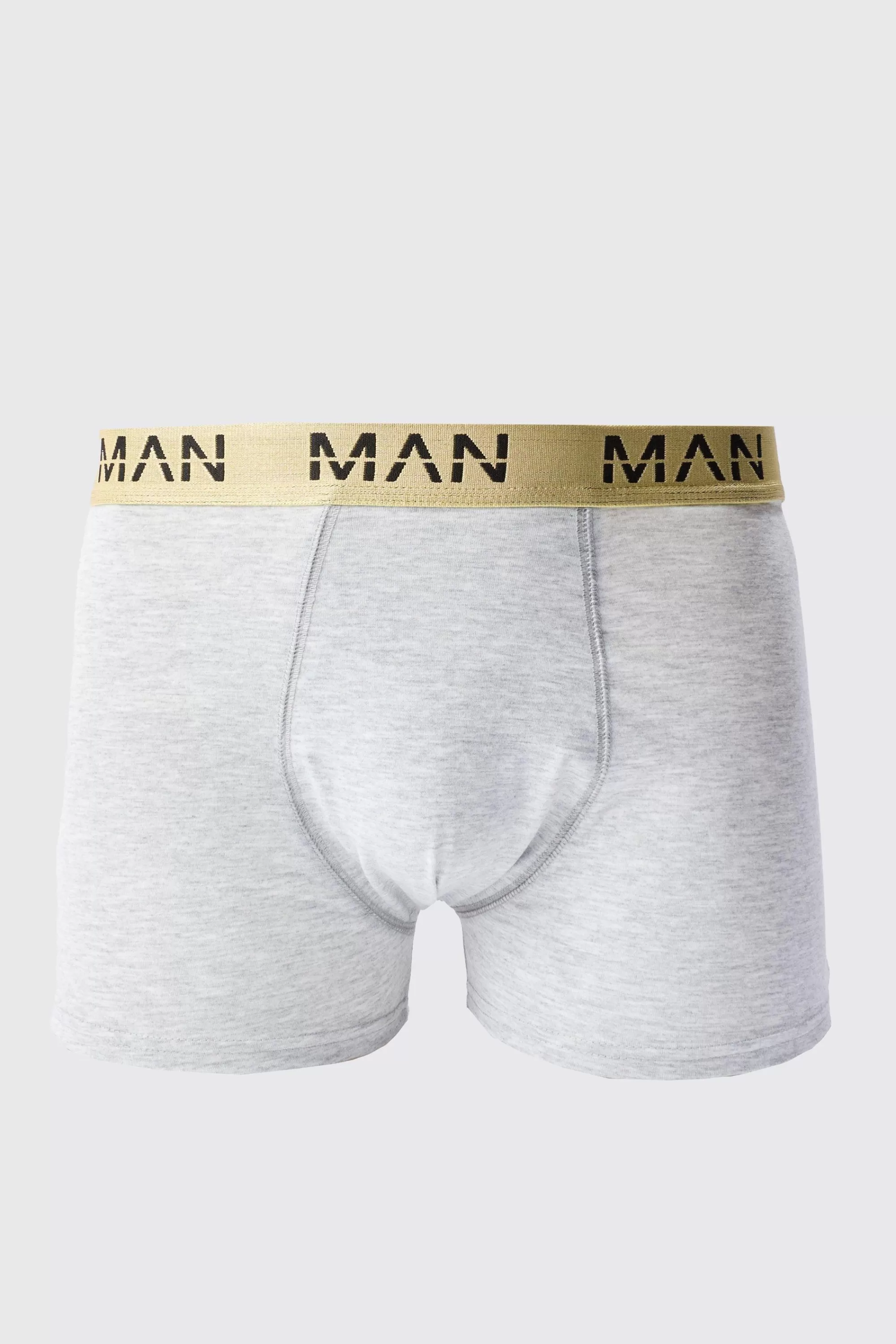 boohooMAN 3 Pack Man Dash Gold Waistband Boxers | UK