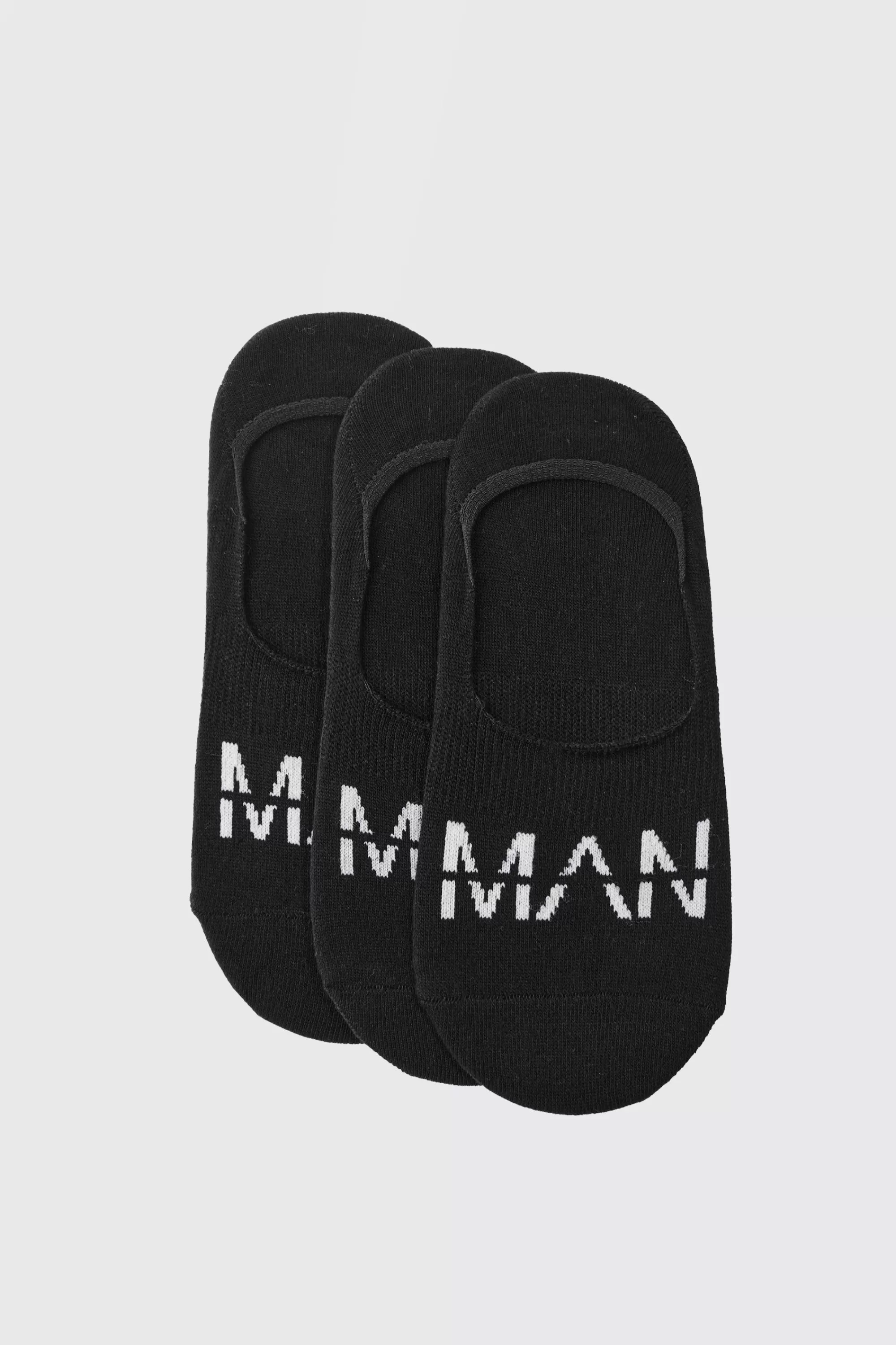 boohooMAN 3 Pack Man Invisible Socks | UK