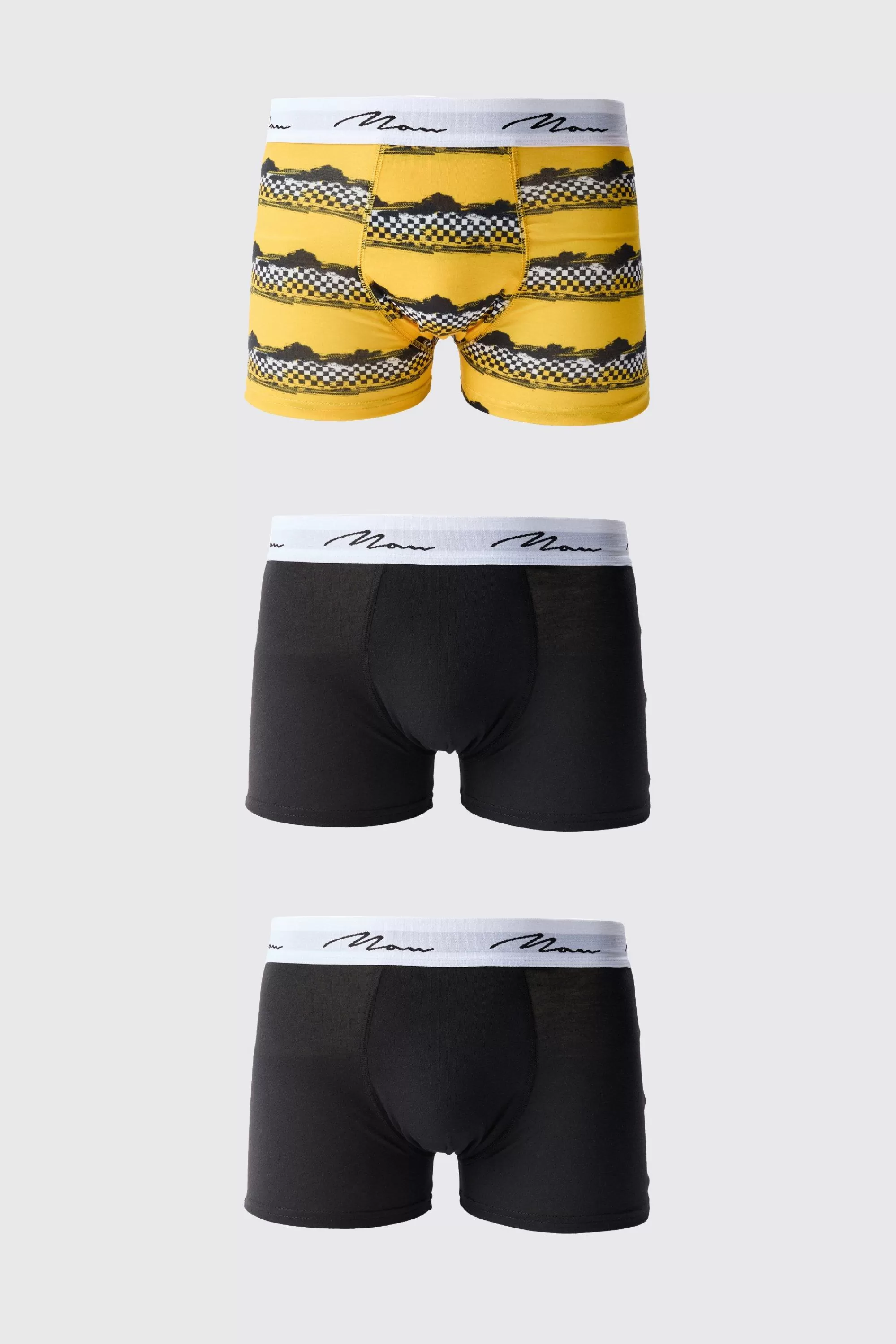 boohooMAN 3 Pack Man Moto Printed Boxers | UK