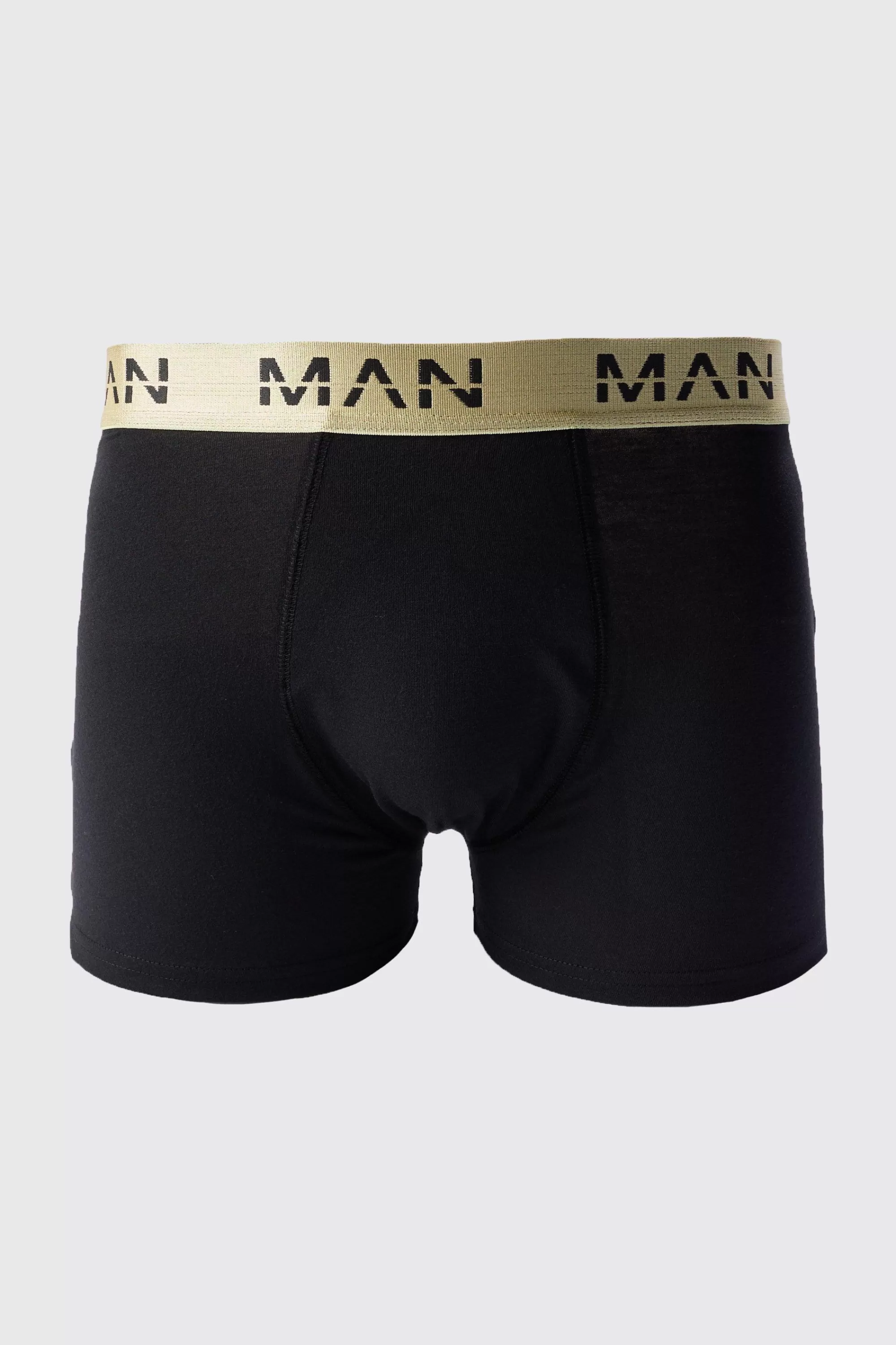 boohooMAN 3 Pack Man Roman Gold Waistband Boxers In | UK