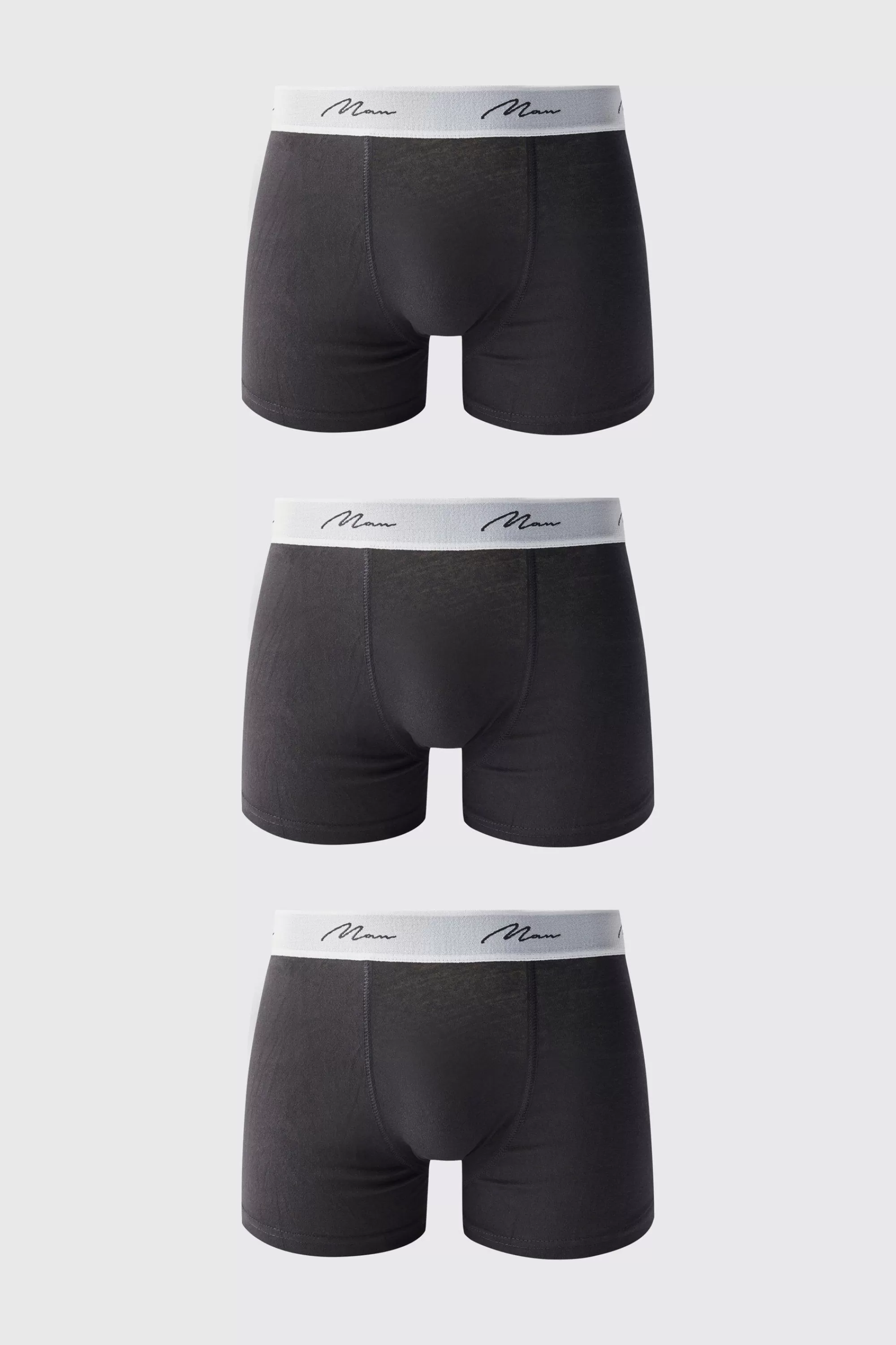 boohooMAN 3 Pack Man Signature Trunks | UK