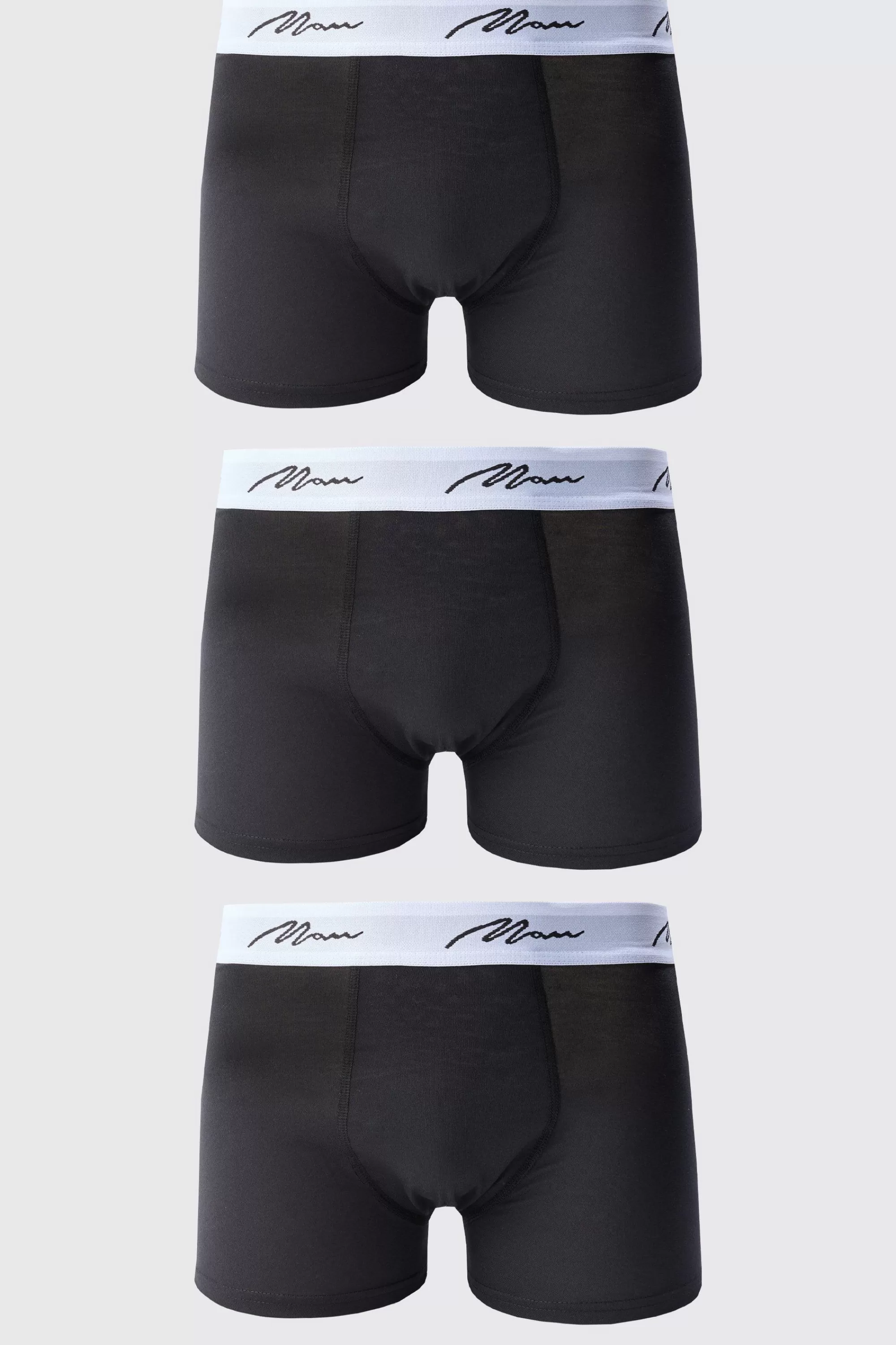 boohooMAN 3 Pack Man Signature Trunks | UK