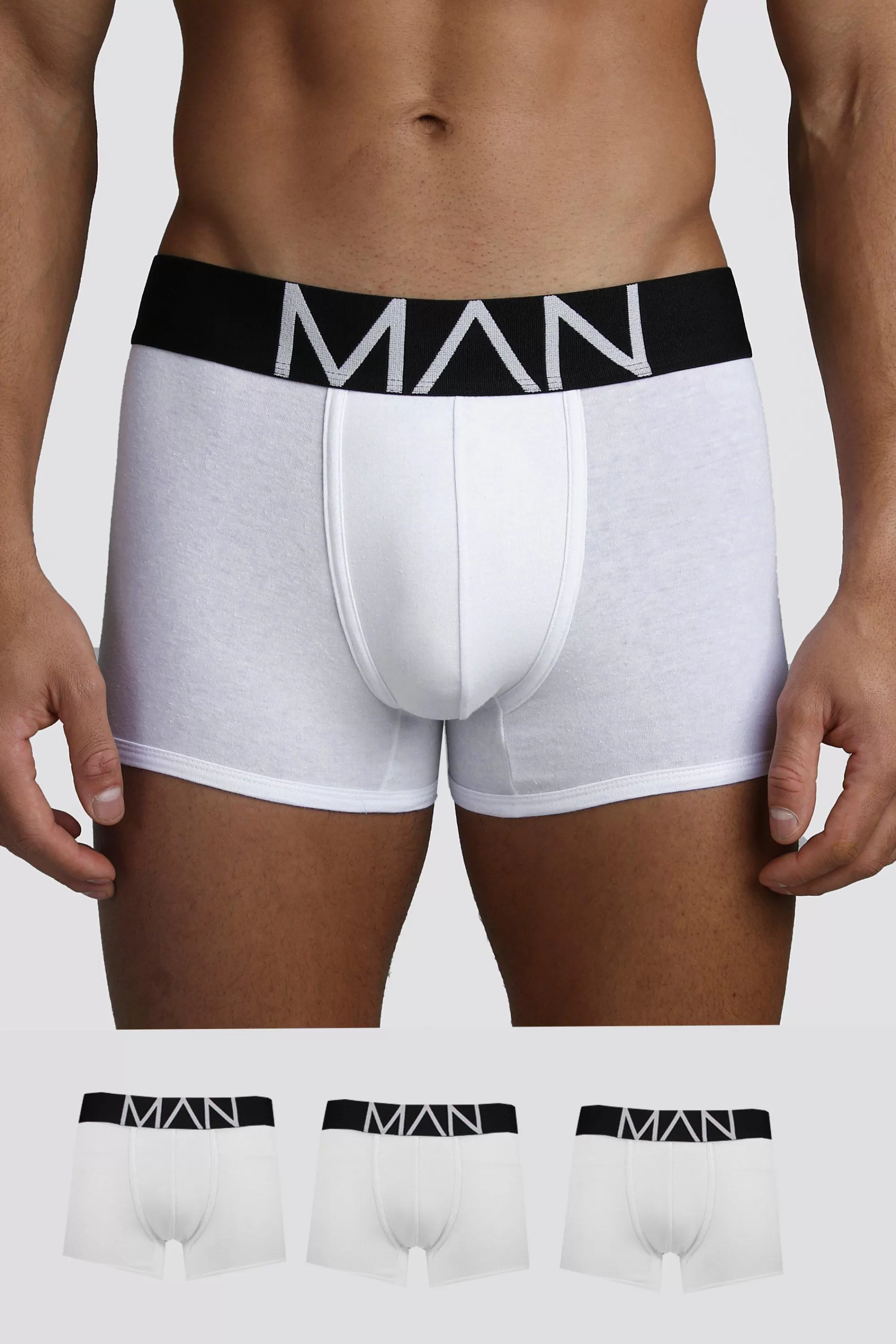 boohooMAN 3 Pack MAN Trunks | UK