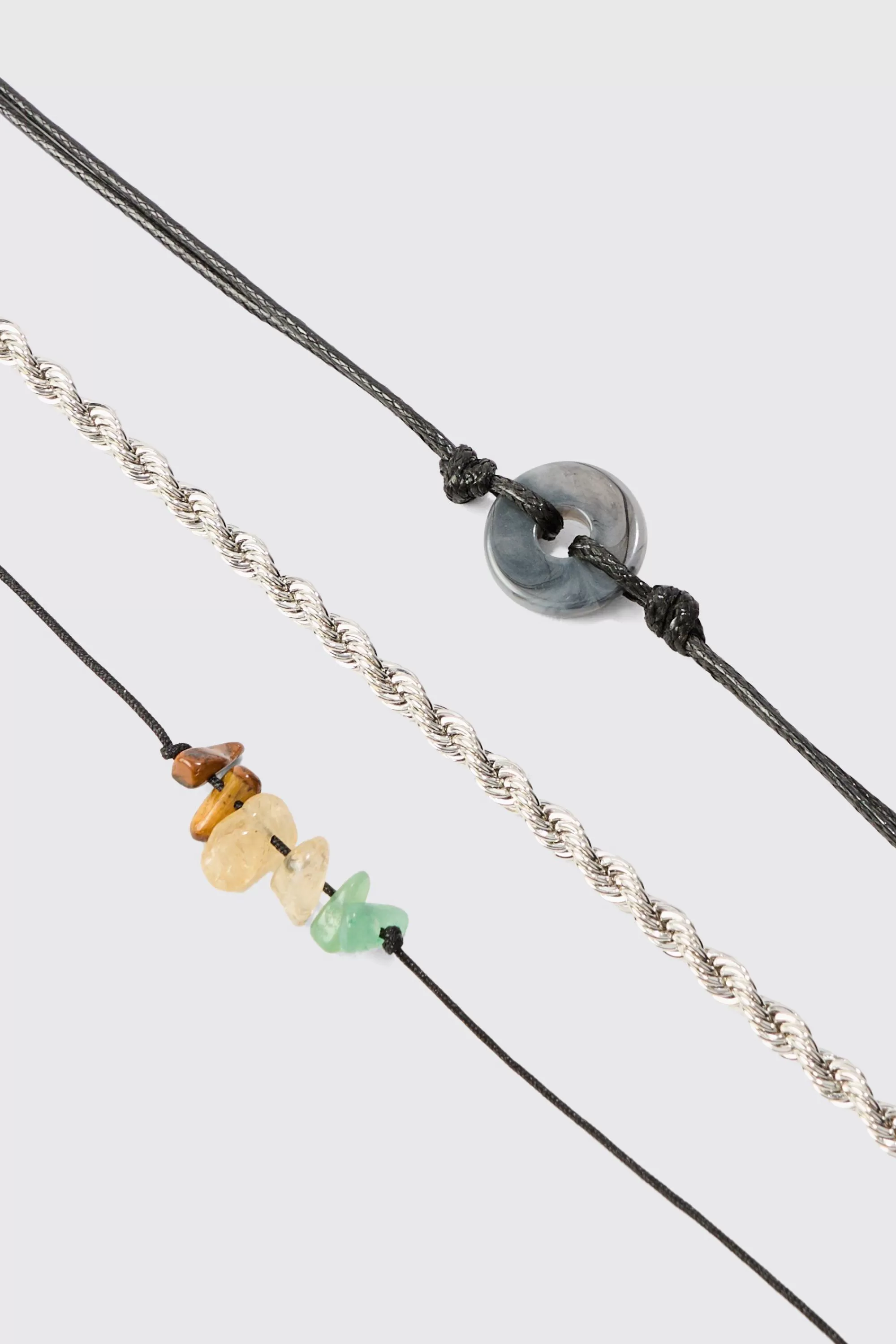 boohooMAN 3 Pack Mixed Bead Bracelets | UK
