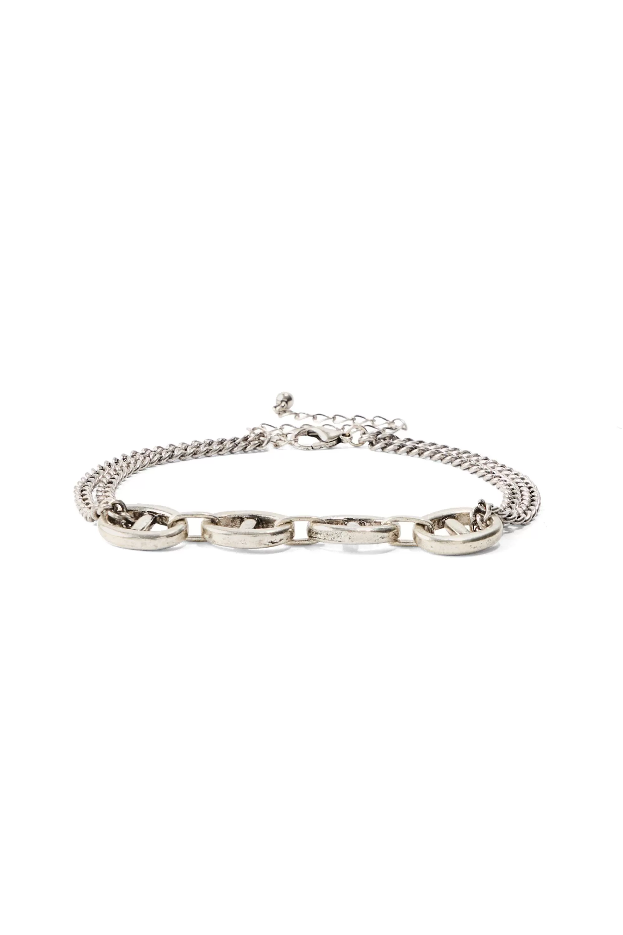 boohooMAN 3 Pack Mixed Chain Bracelets | UK