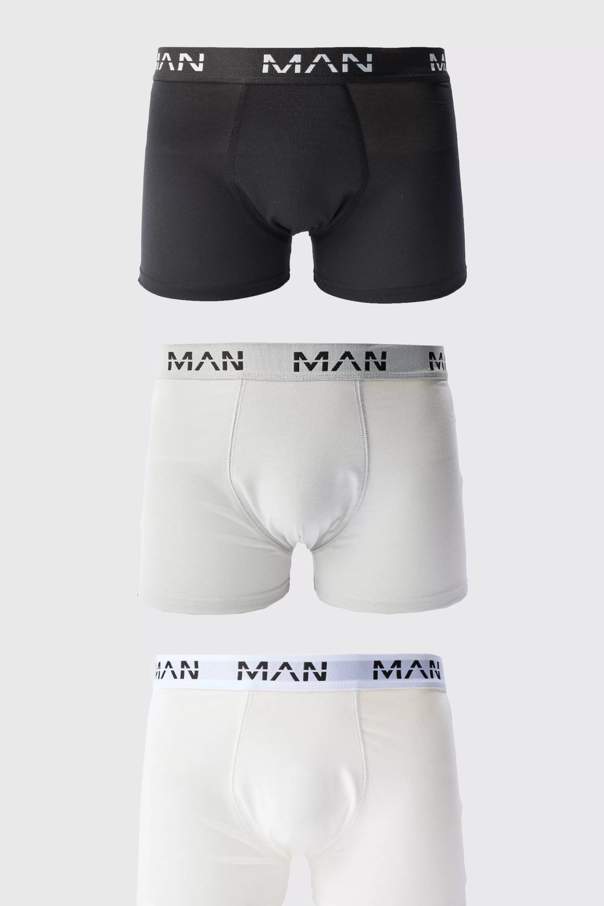 boohooMAN 3 Pack Mixed Colour Man Trunks | UK