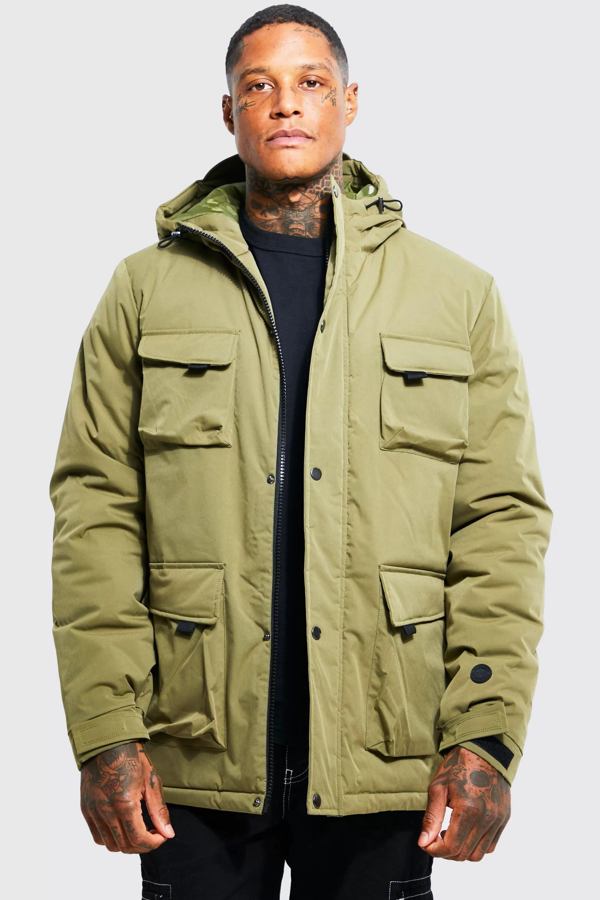boohooMAN 3d Pocket Smart Parka | UK