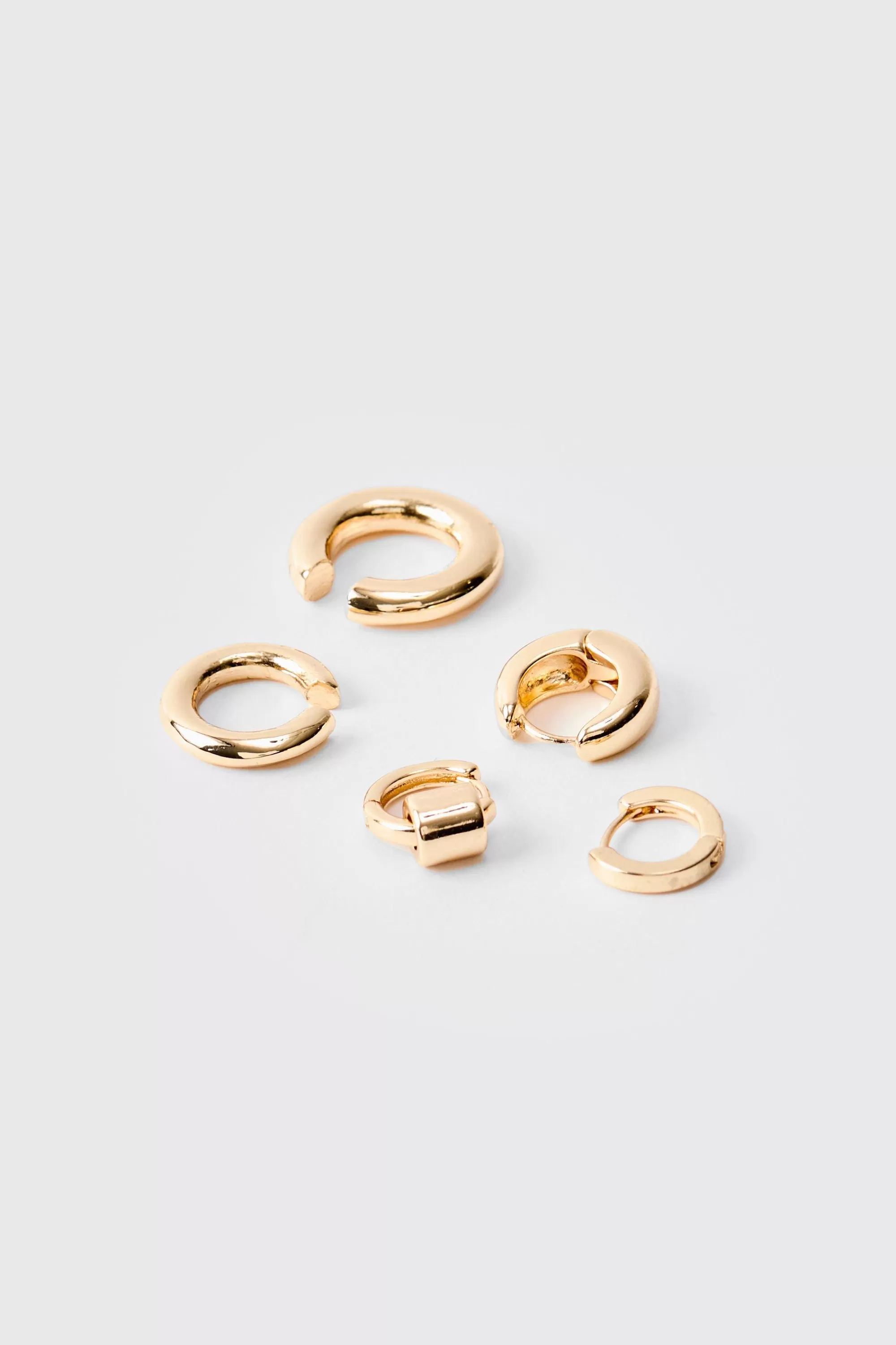 boohooMAN 5 Pack Hoop Earrings In | UK