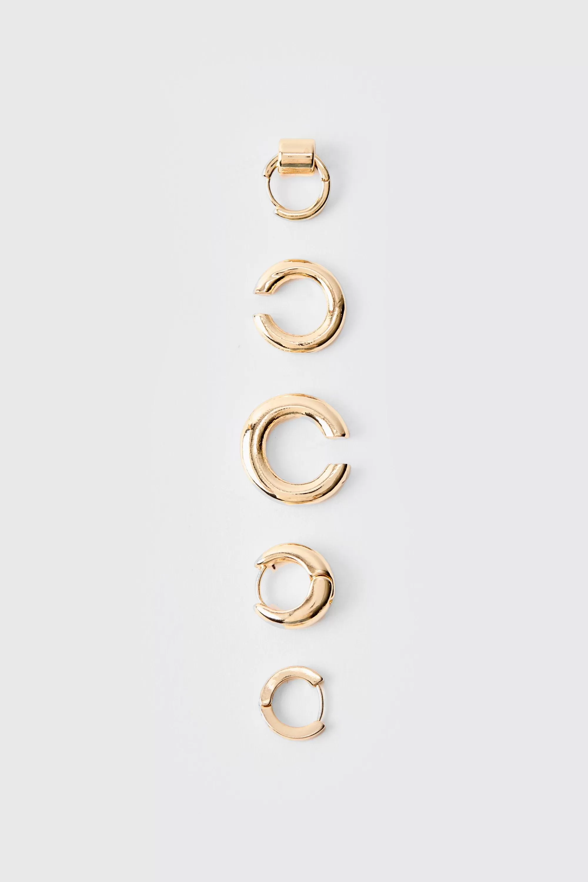 boohooMAN 5 Pack Hoop Earrings In | UK