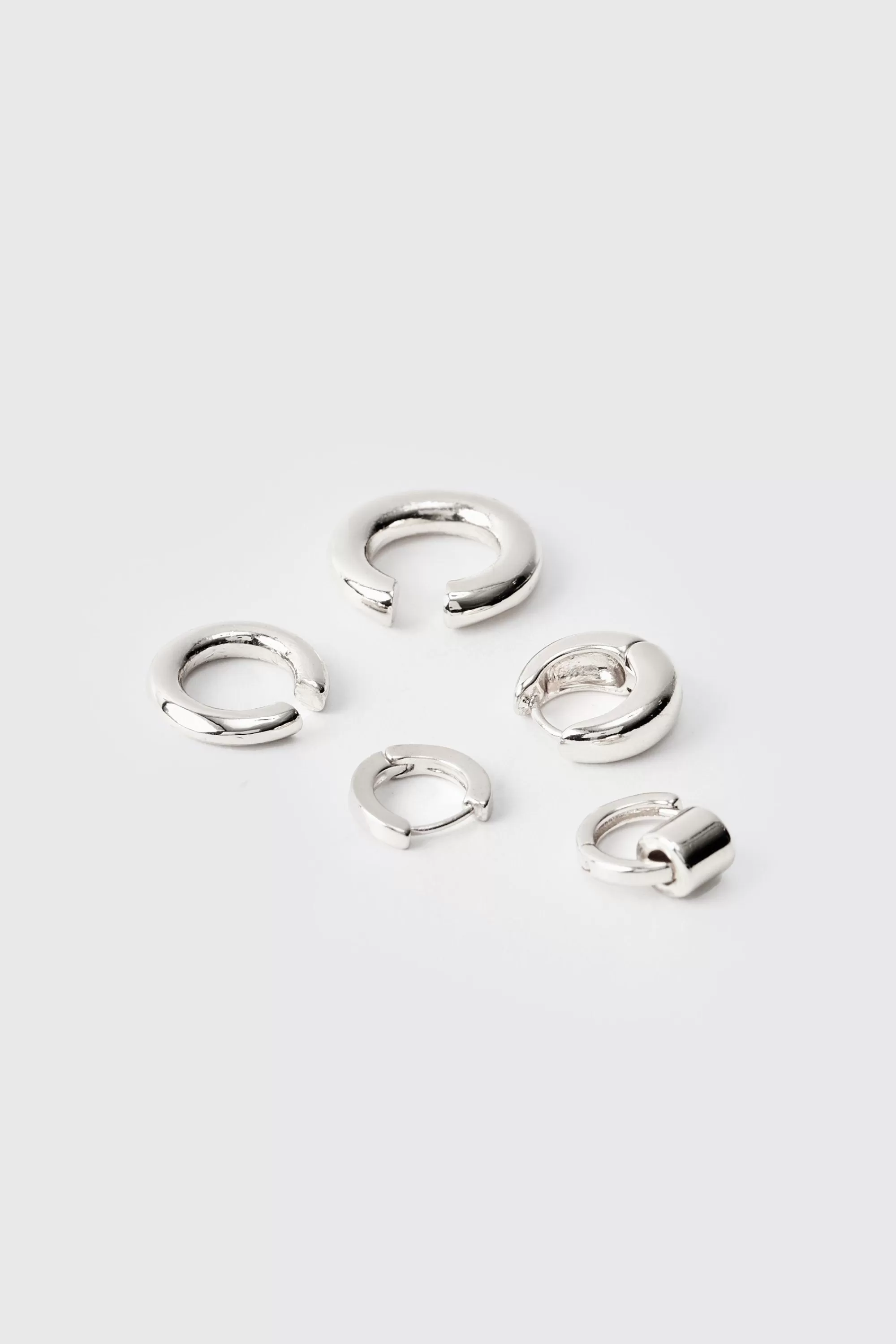 boohooMAN 5 Pack Gold Hoop Earrings In | UK