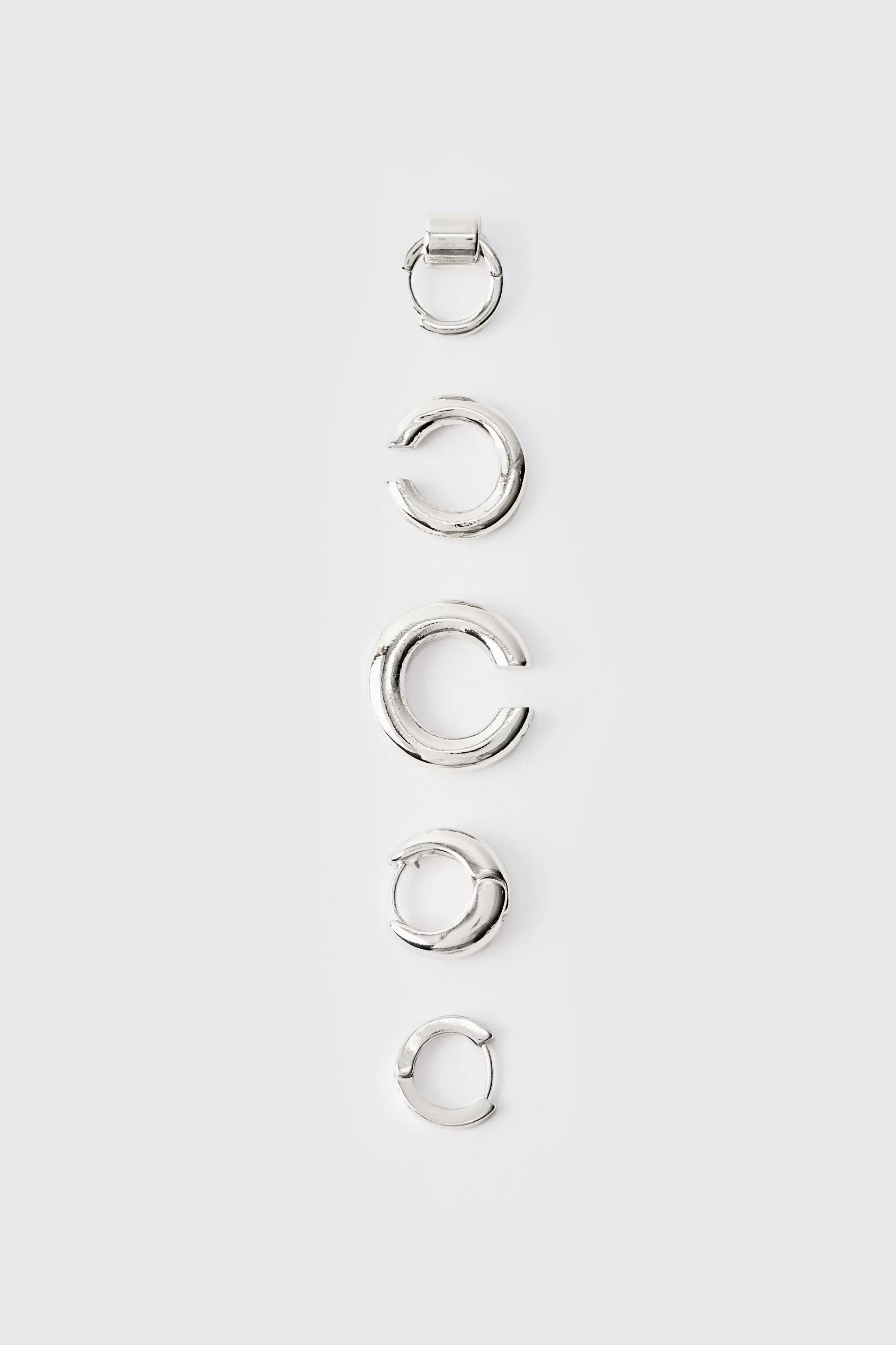 boohooMAN 5 Pack Gold Hoop Earrings In | UK