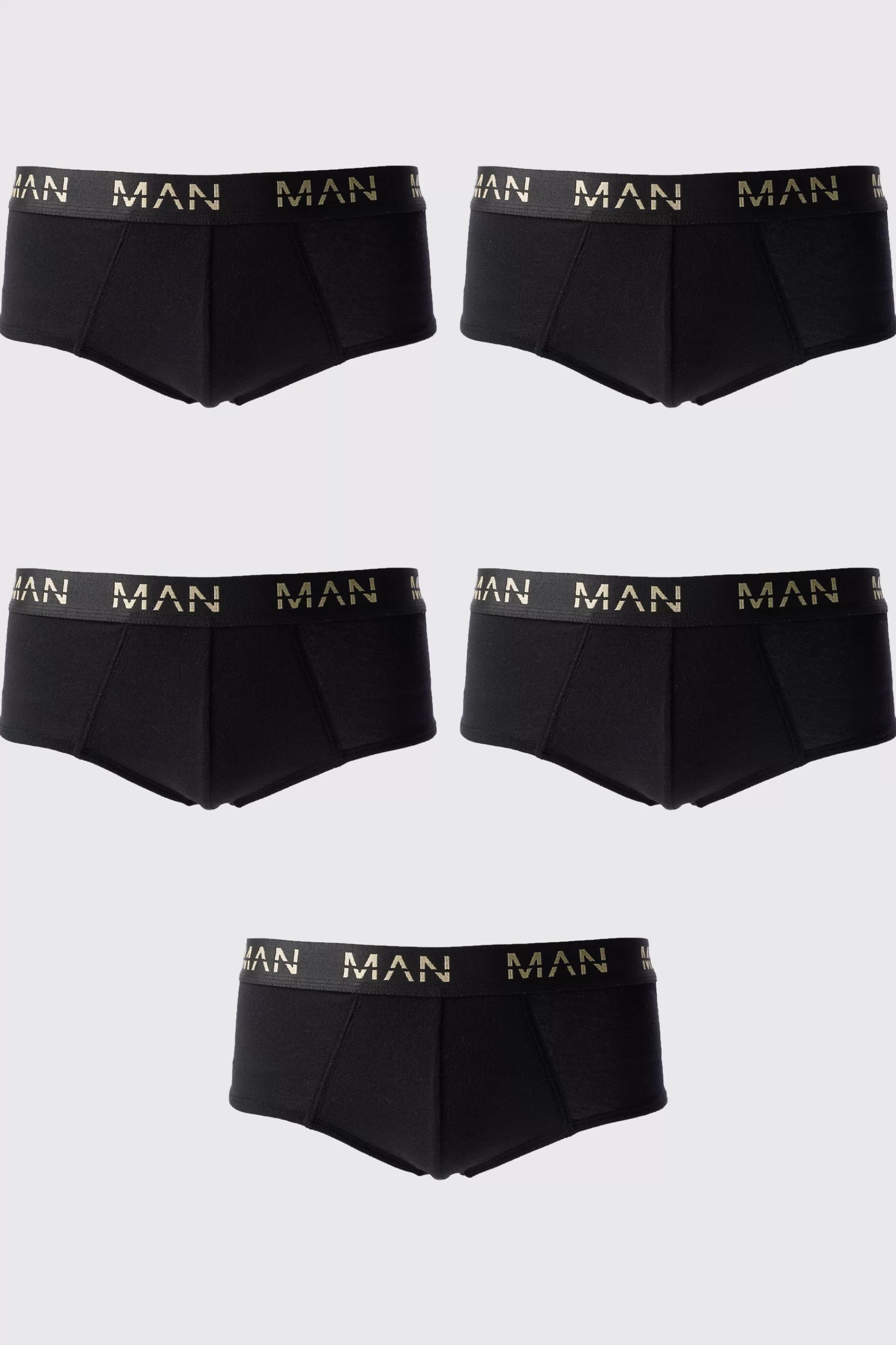 boohooMAN 5 Pack Gold Man Dash Briefs In | UK