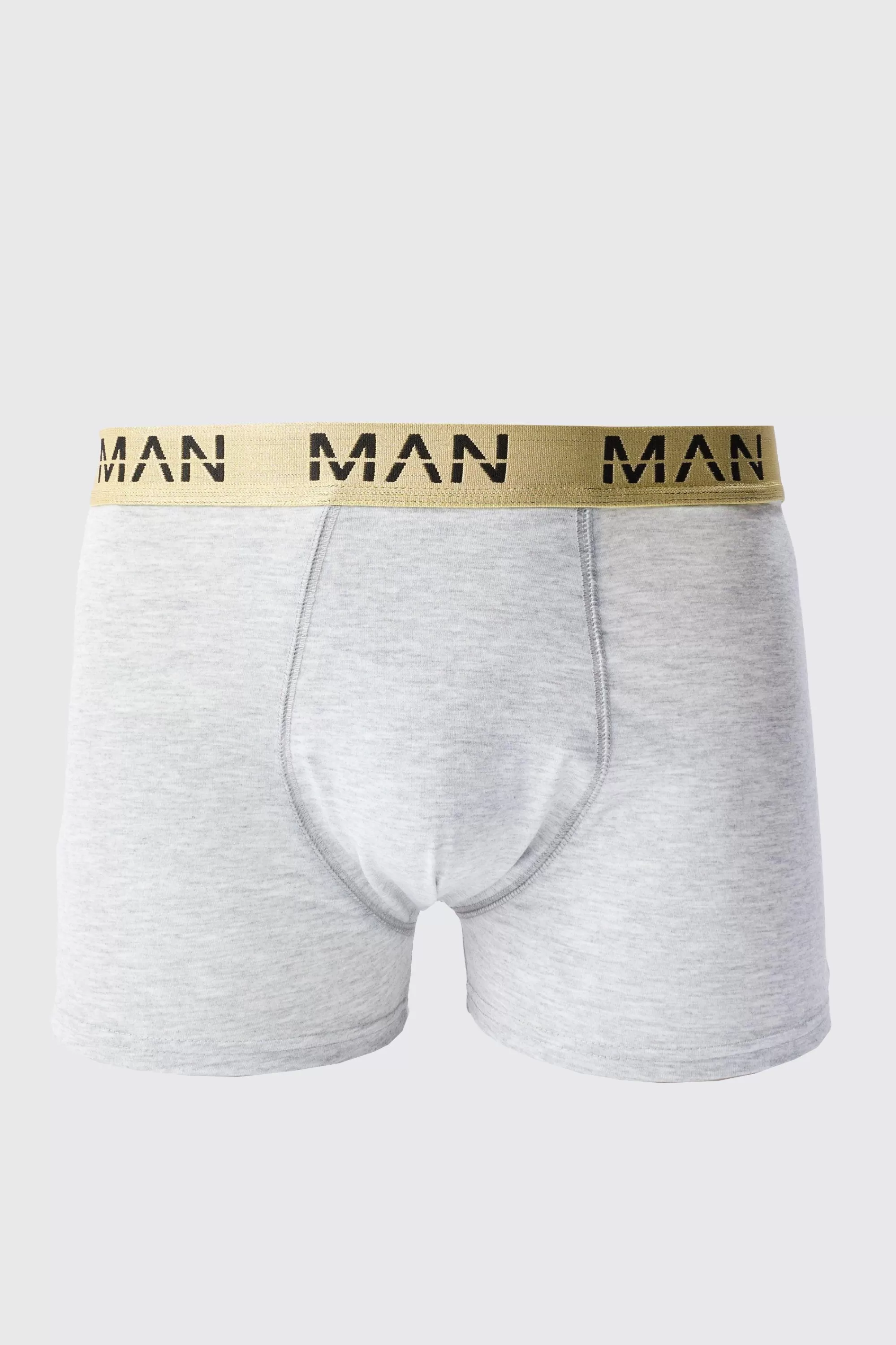boohooMAN 5 Pack Man Dash Gold Waistband Boxers | UK