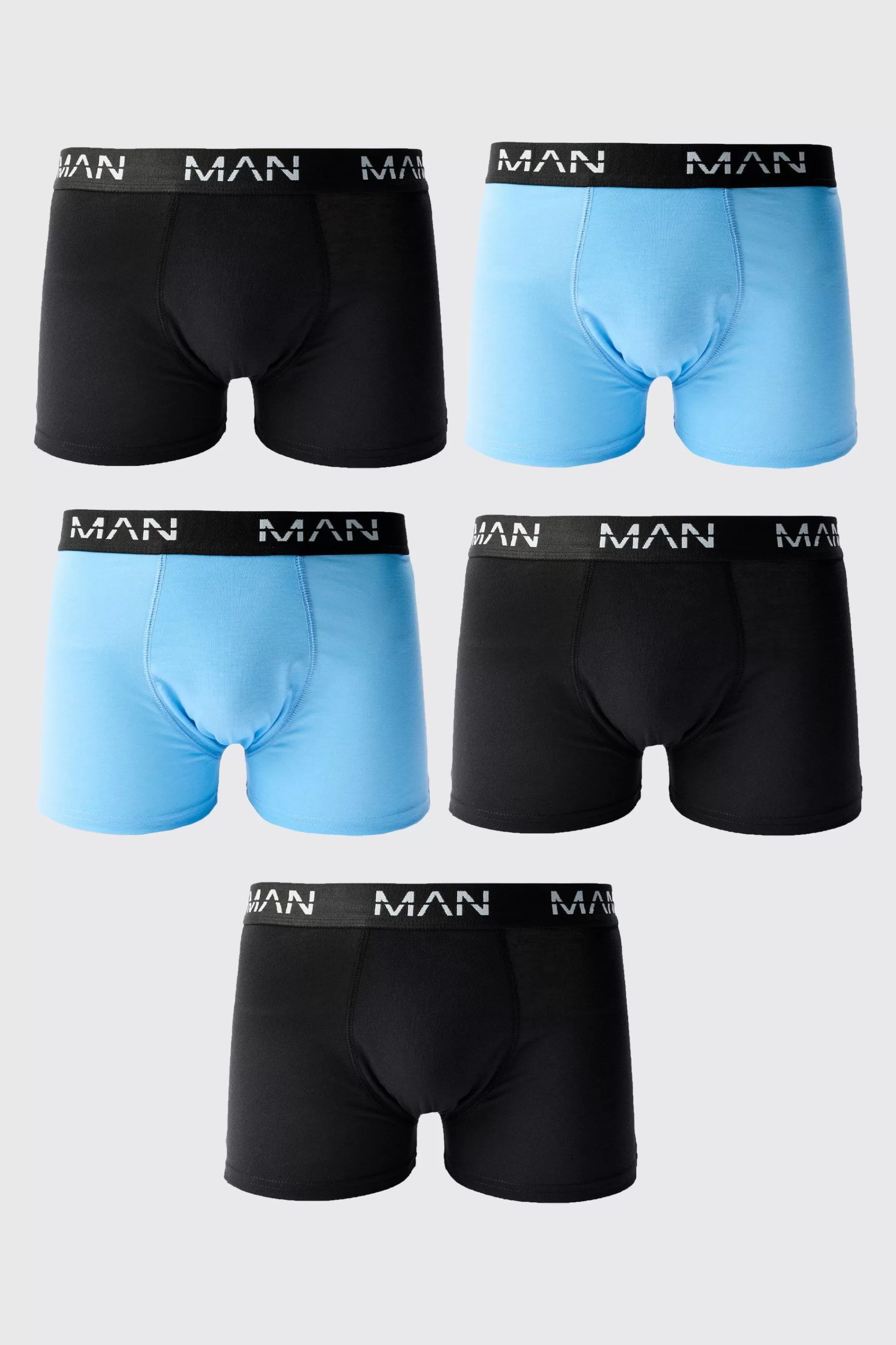boohooMAN 5 Pack Man Dash Mixed Trunks | UK