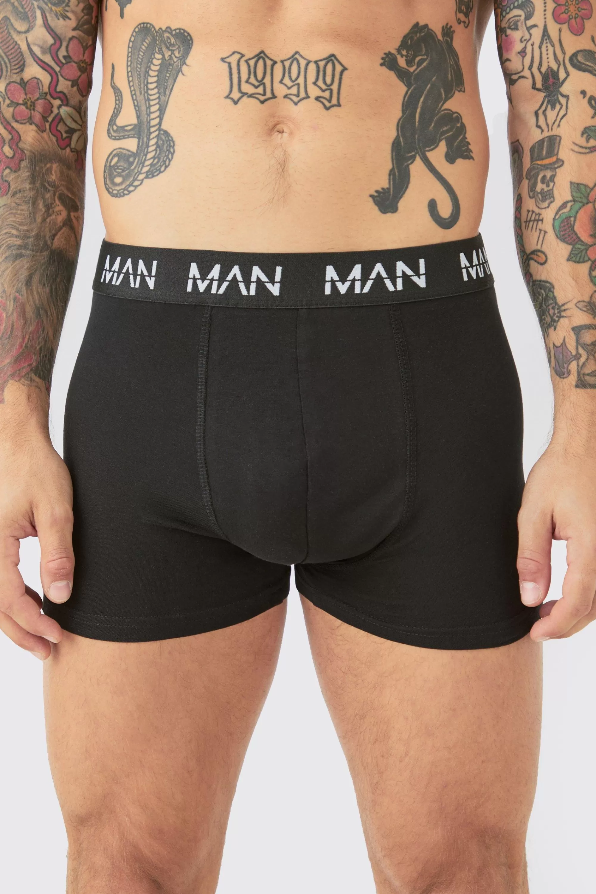 boohooMAN 5 Pack Man Dash Repeat Classic Trunks | UK