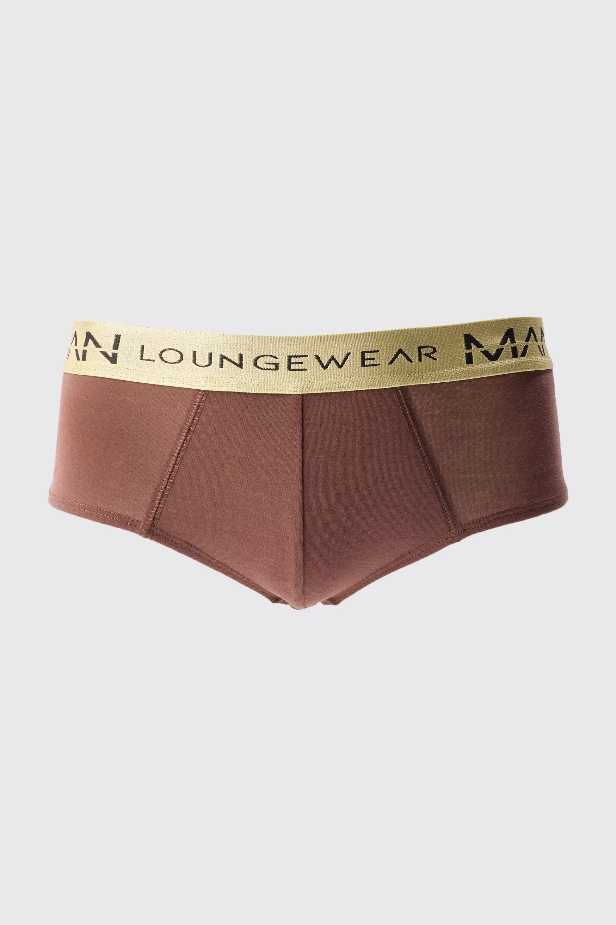 boohooMAN 5 Pack Man Lounge Gold Waistband Briefs | UK