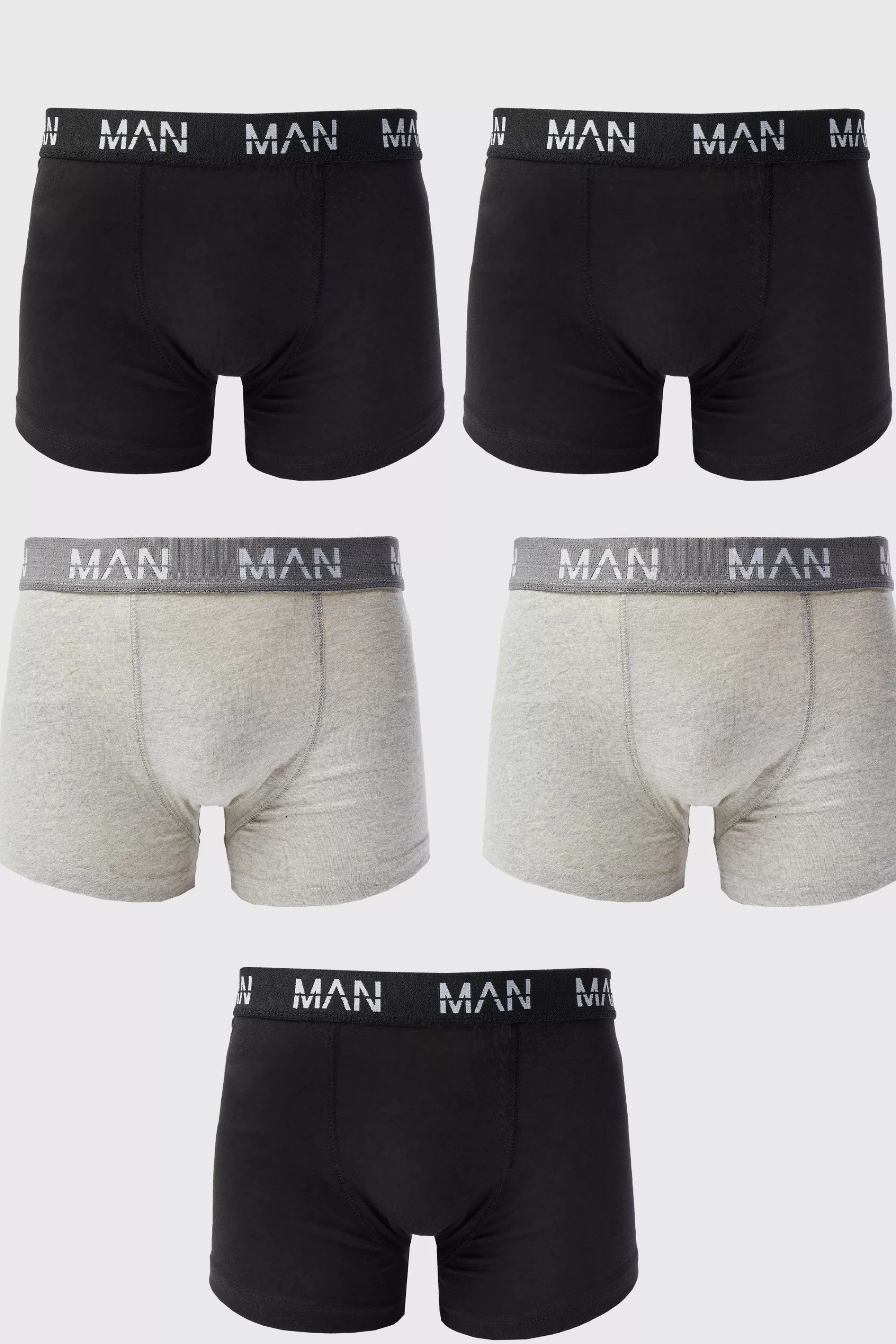 boohooMAN 5 Pack Man Mixed Colour Trunks | UK