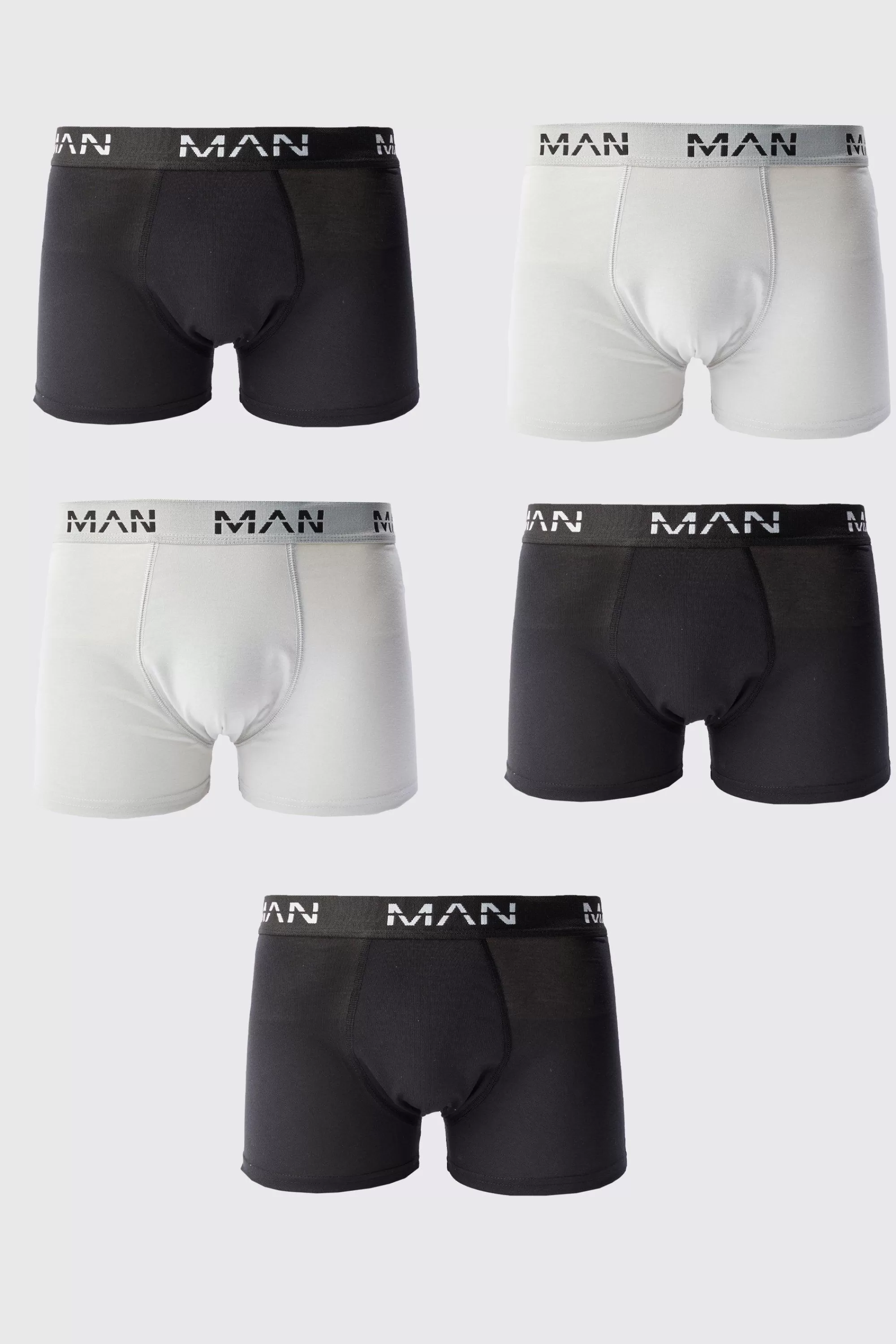 boohooMAN 5 Pack Man Mixed Colour Trunks | UK