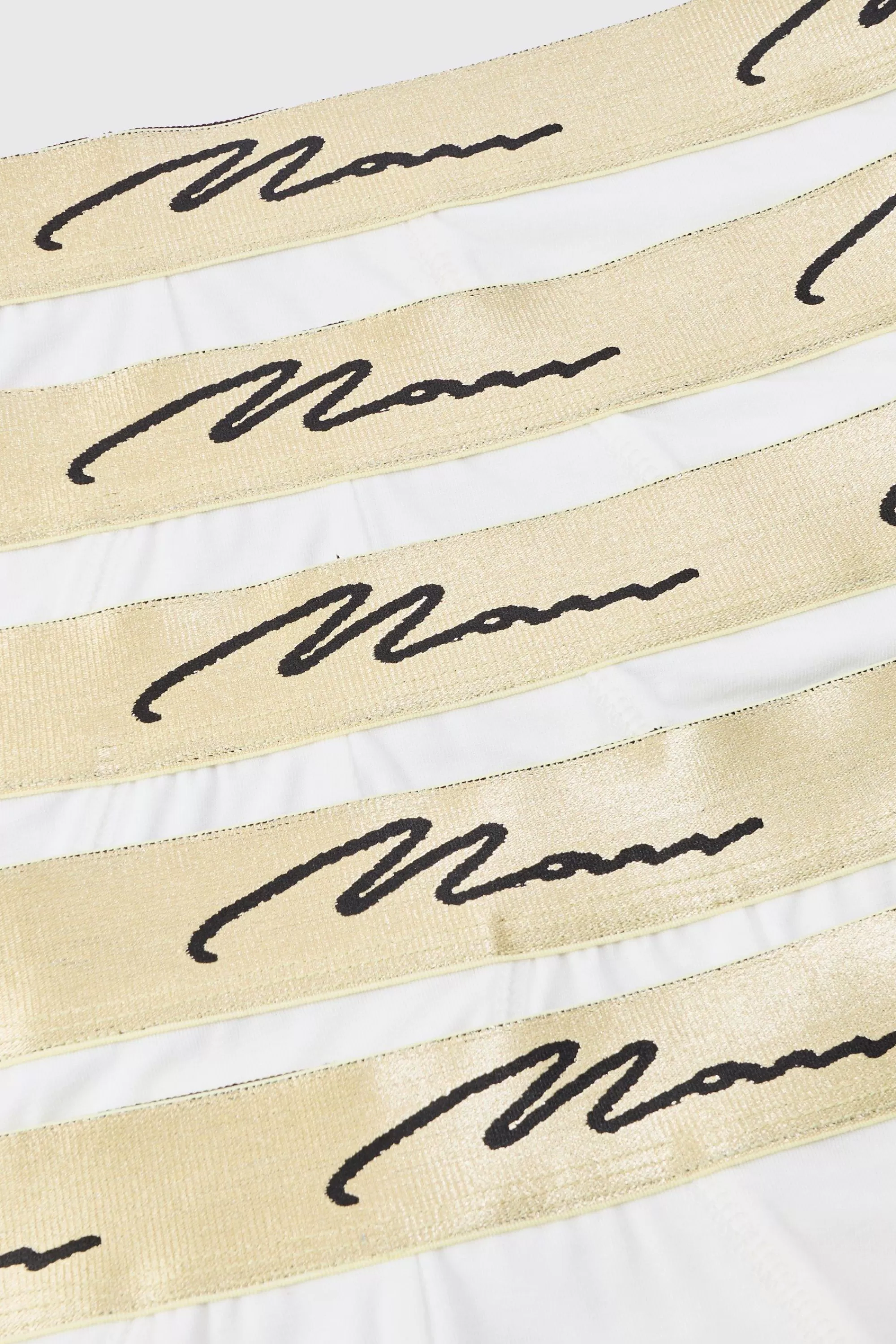 boohooMAN 5 Pack Man Signature Gold Waistband Briefs In | UK