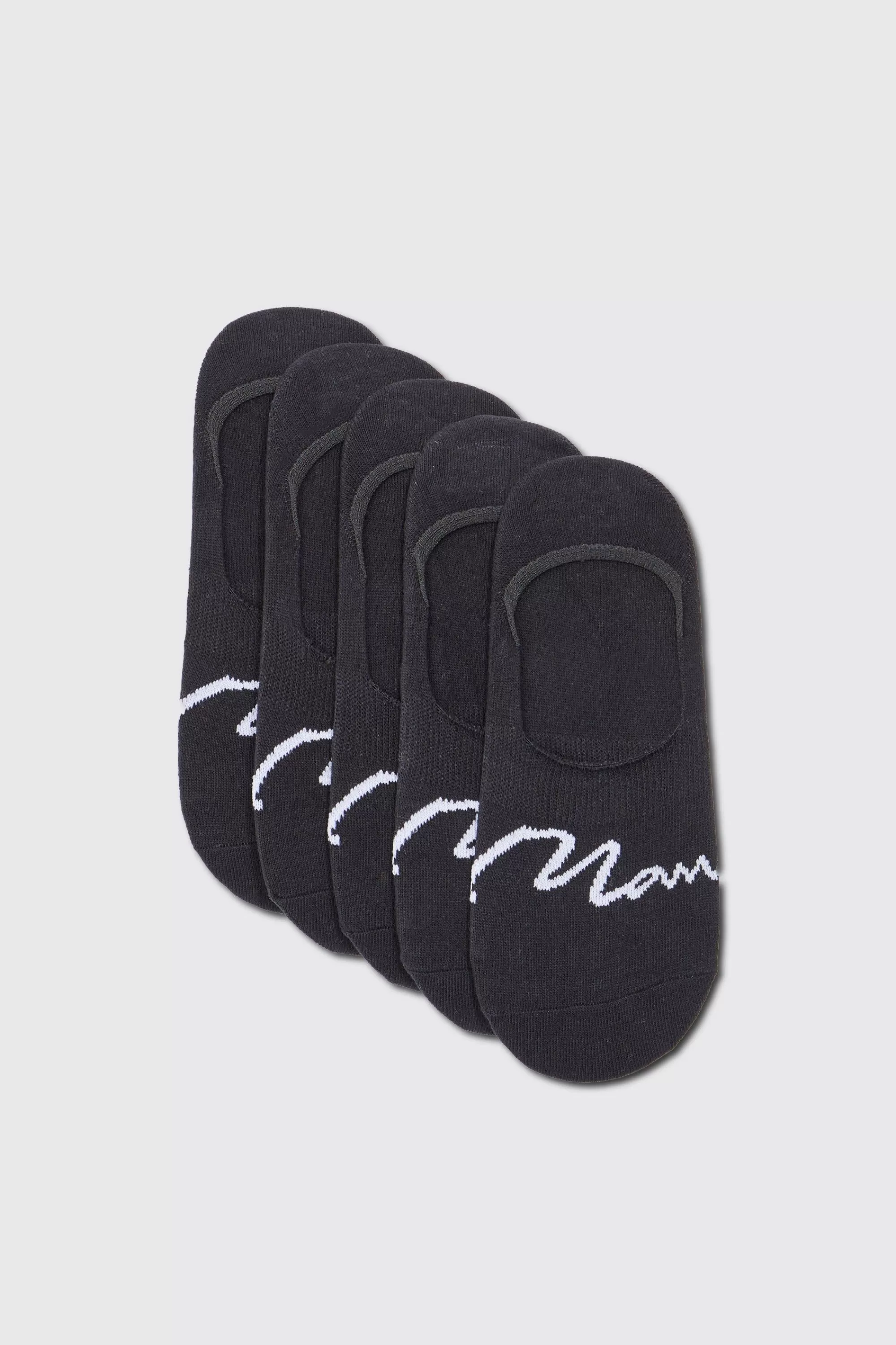 boohooMAN 5 Pack Man Signature Invisible Socks | UK