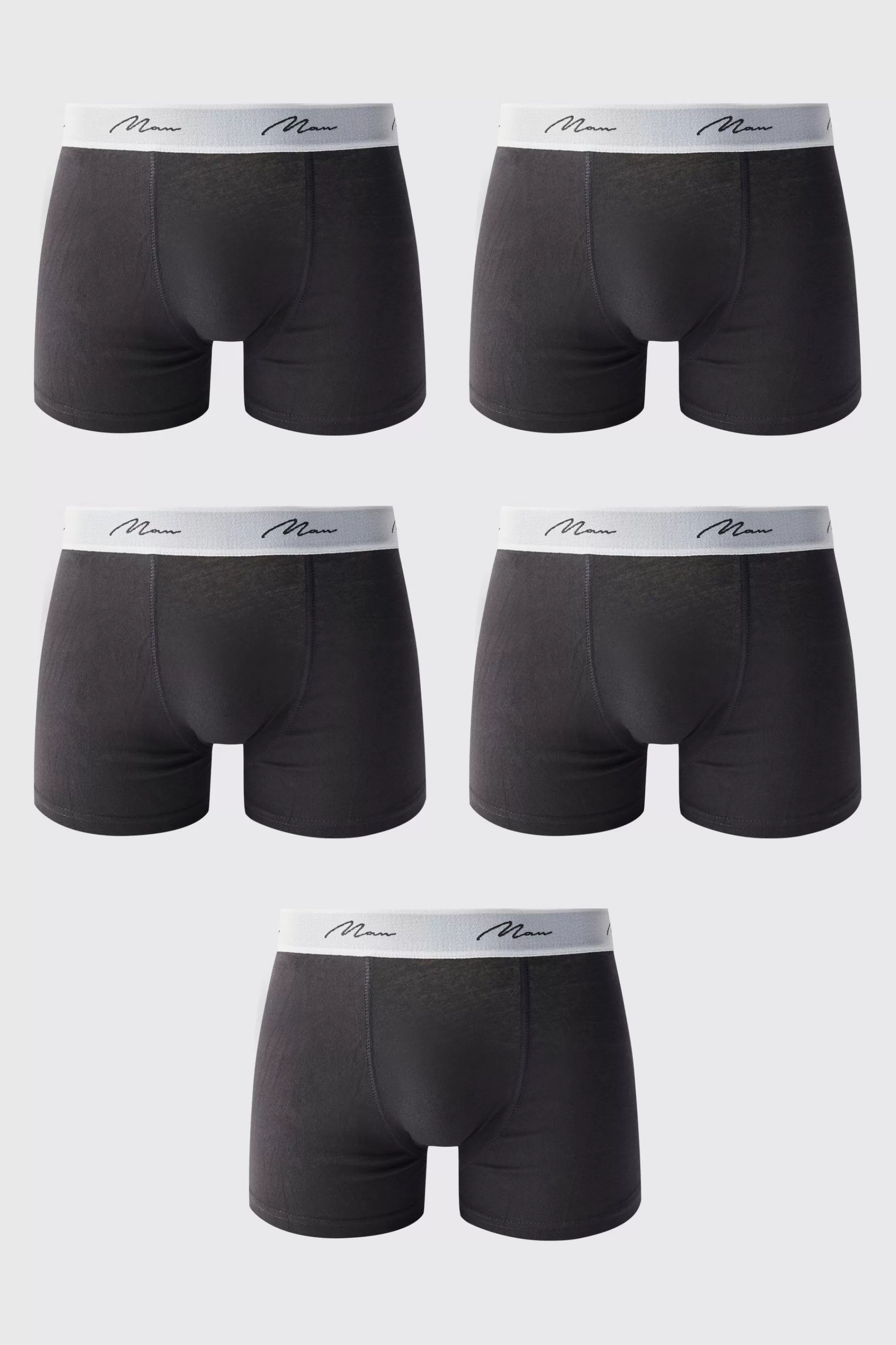 boohooMAN 5 Pack Man Signature Trunks | UK