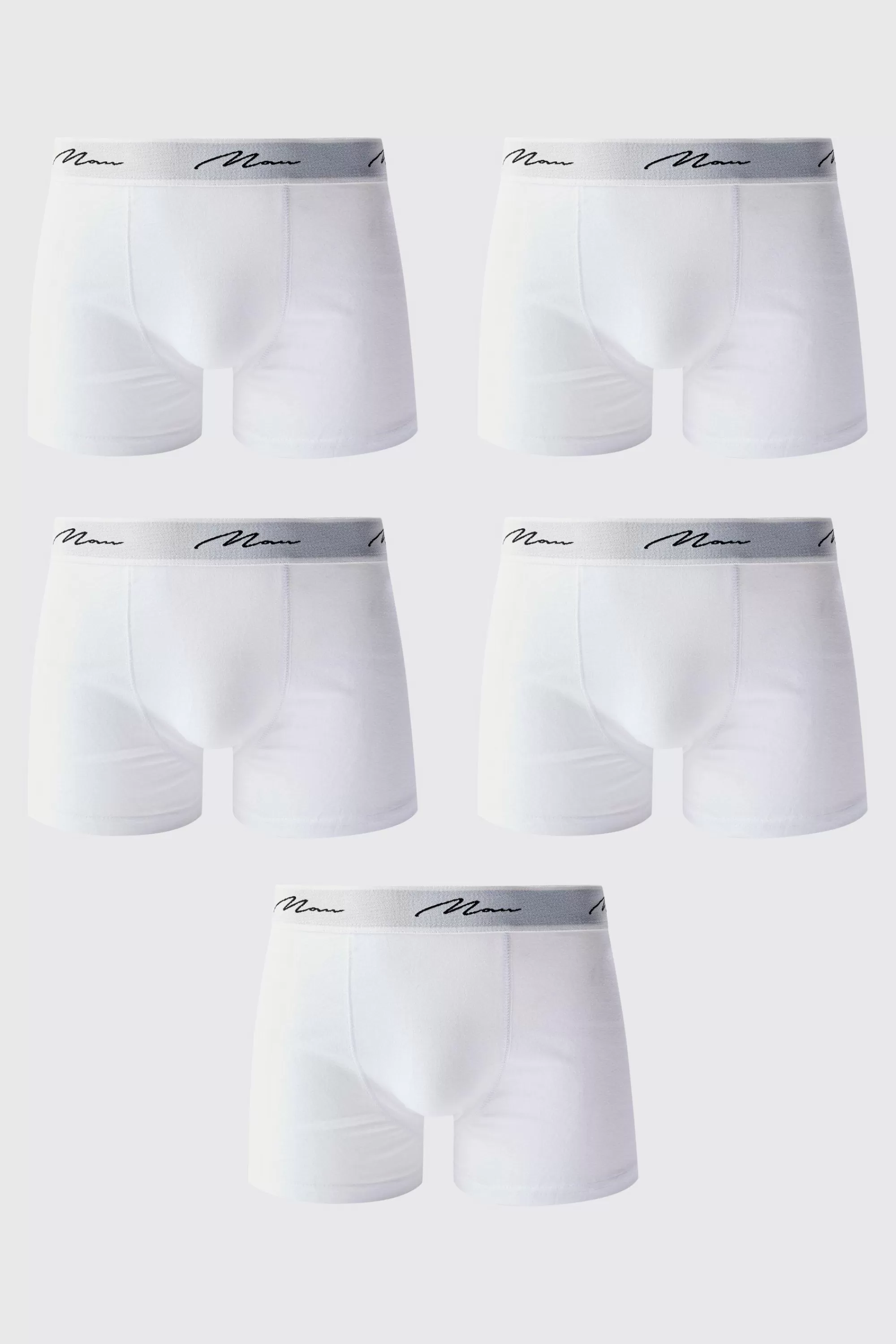 boohooMAN 5 Pack Man Signature Trunks | UK