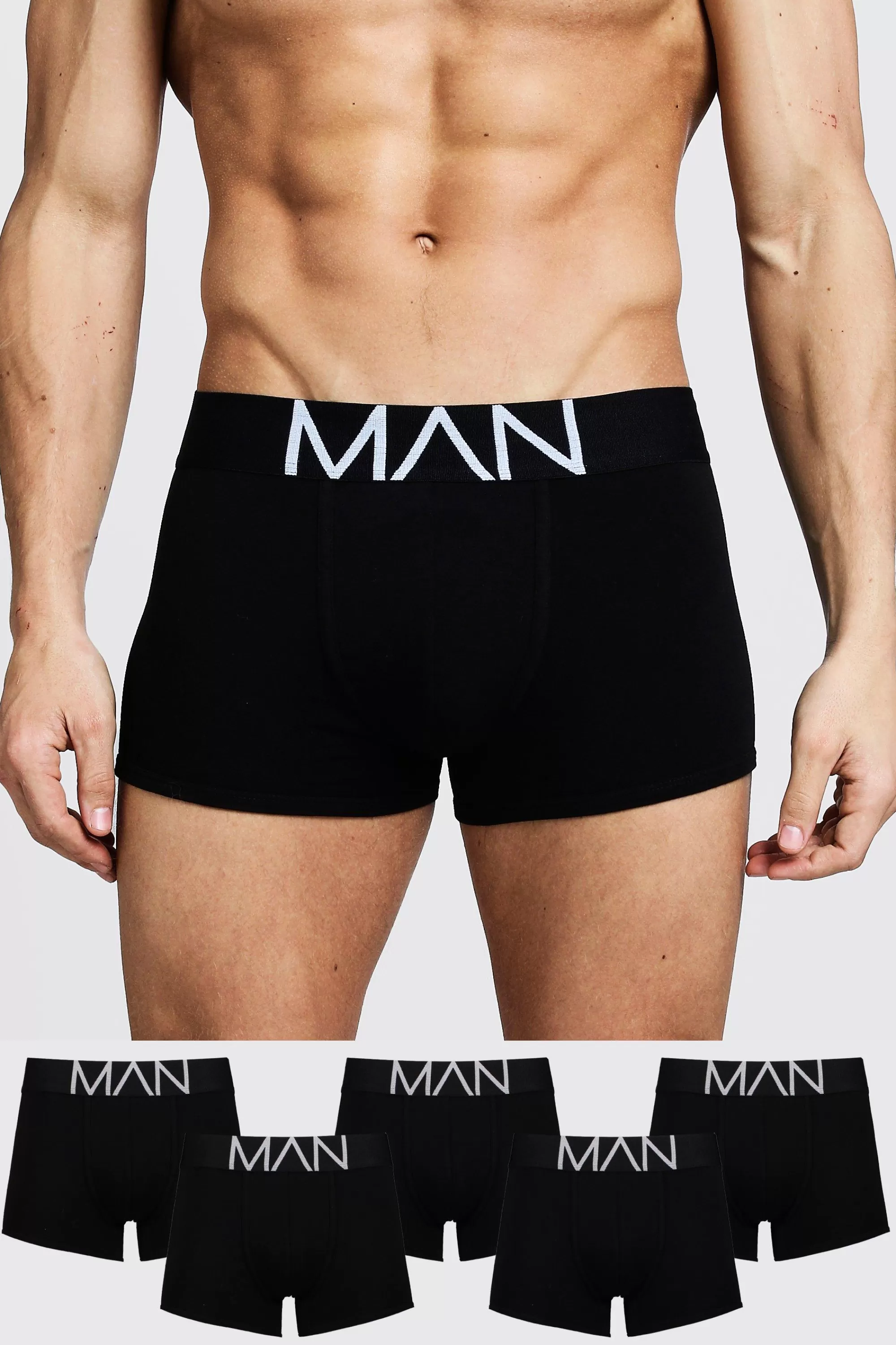 boohooMAN 5 Pack MAN Trunks | UK