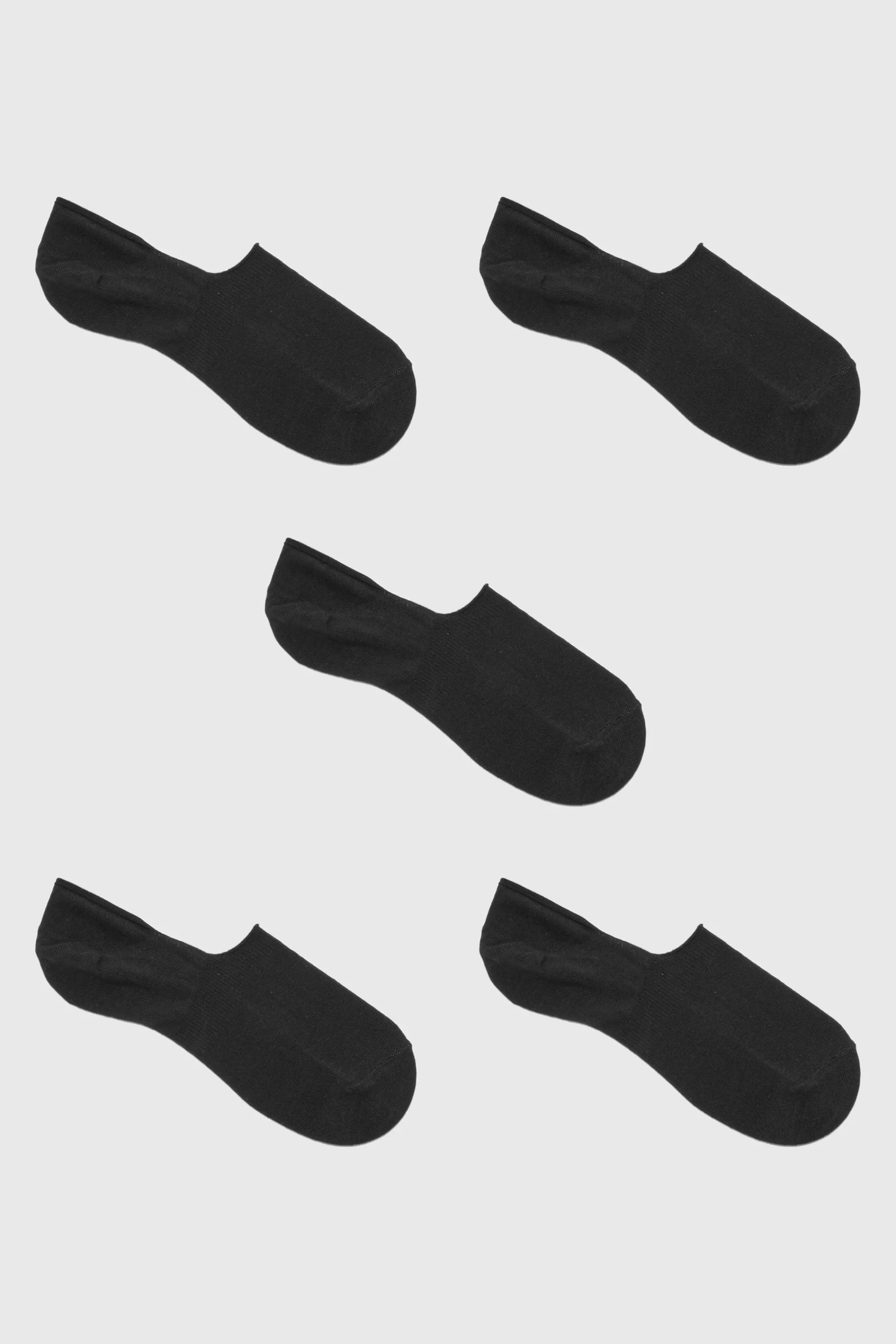 boohooMAN 5 Pack Plain Invisible Socks | UK