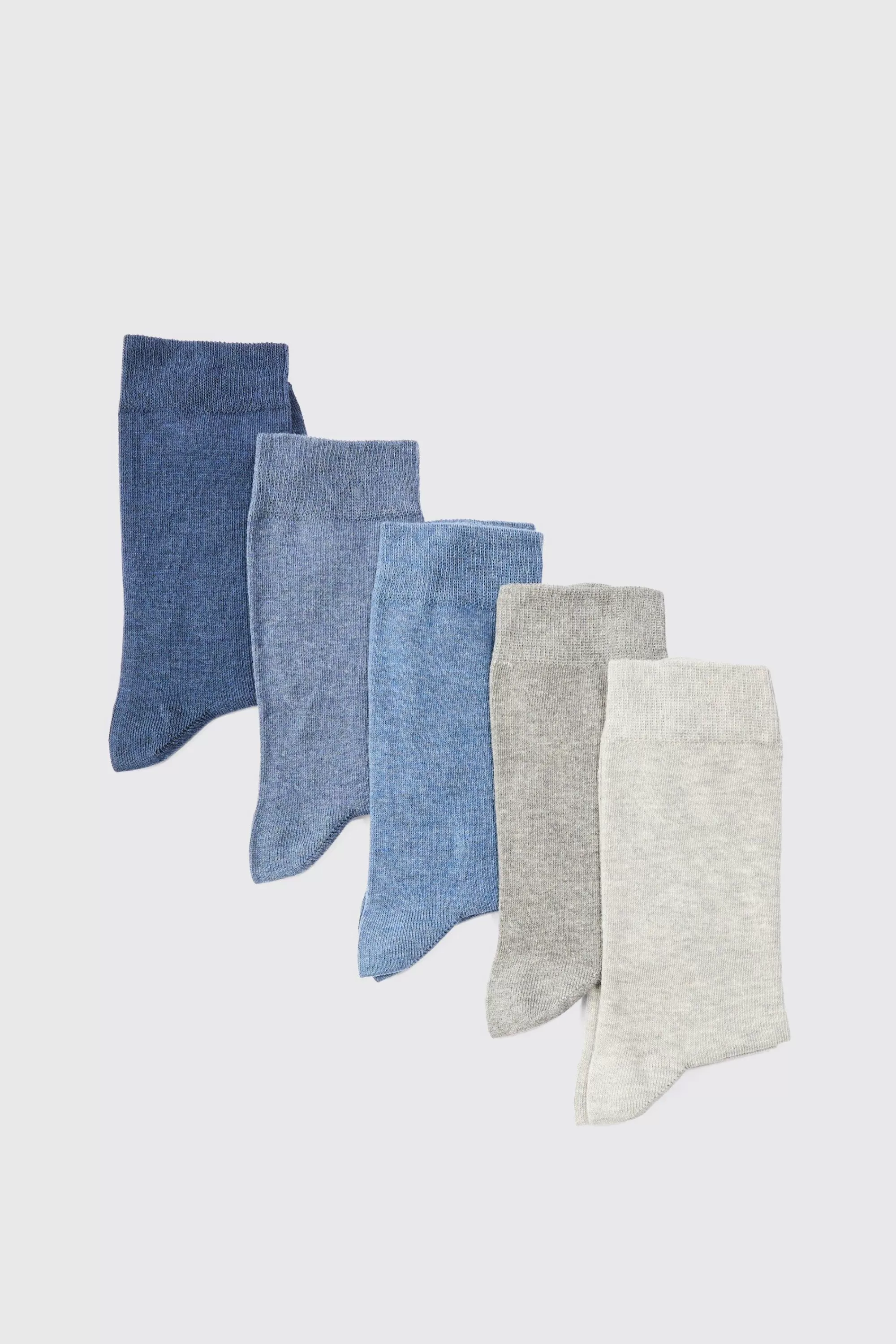 boohooMAN 5 Pack Plain Socks | UK