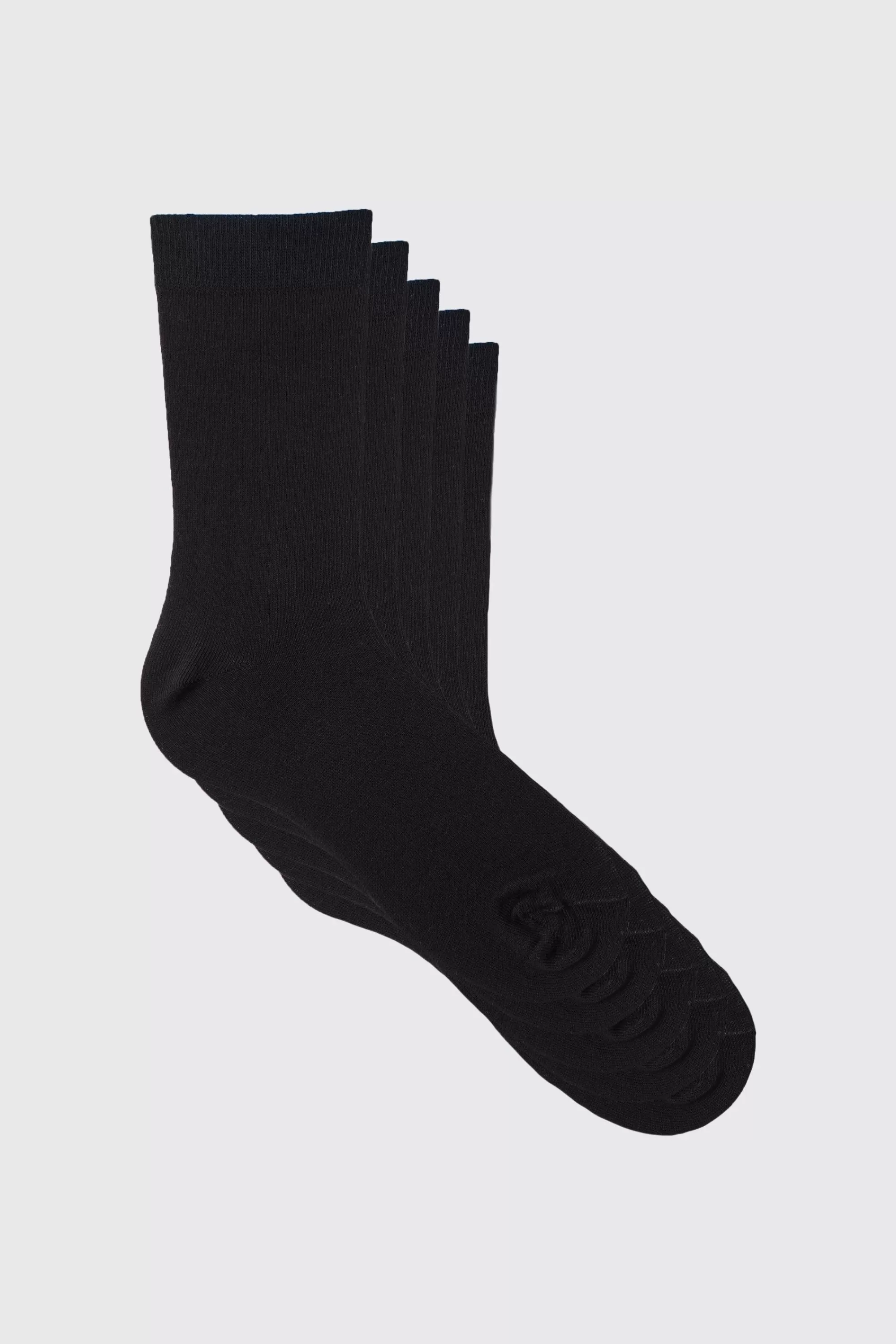 boohooMAN 5 Pack Plain Socks | UK
