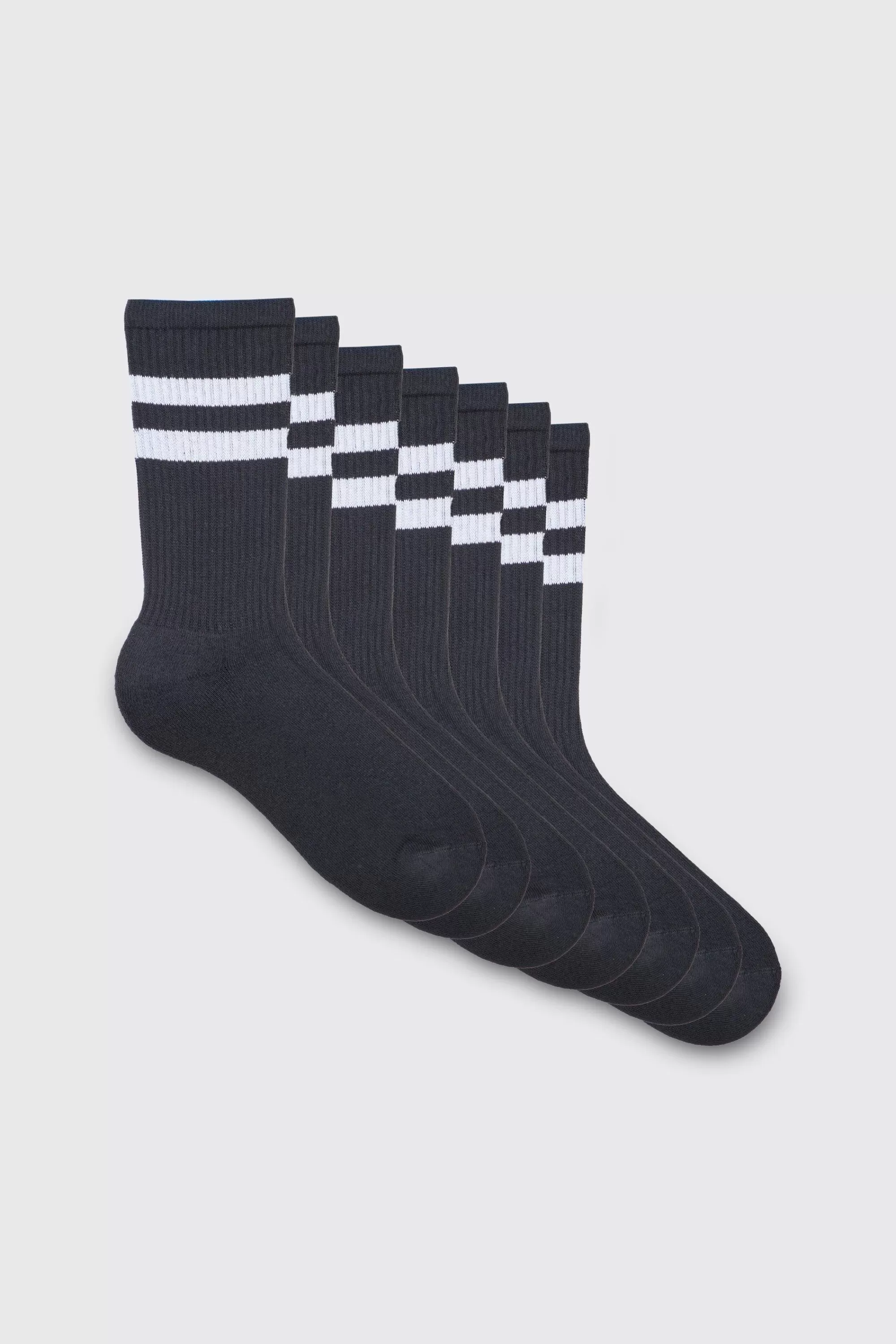 boohooMAN 5 Pack Sport Stripe Socks | UK