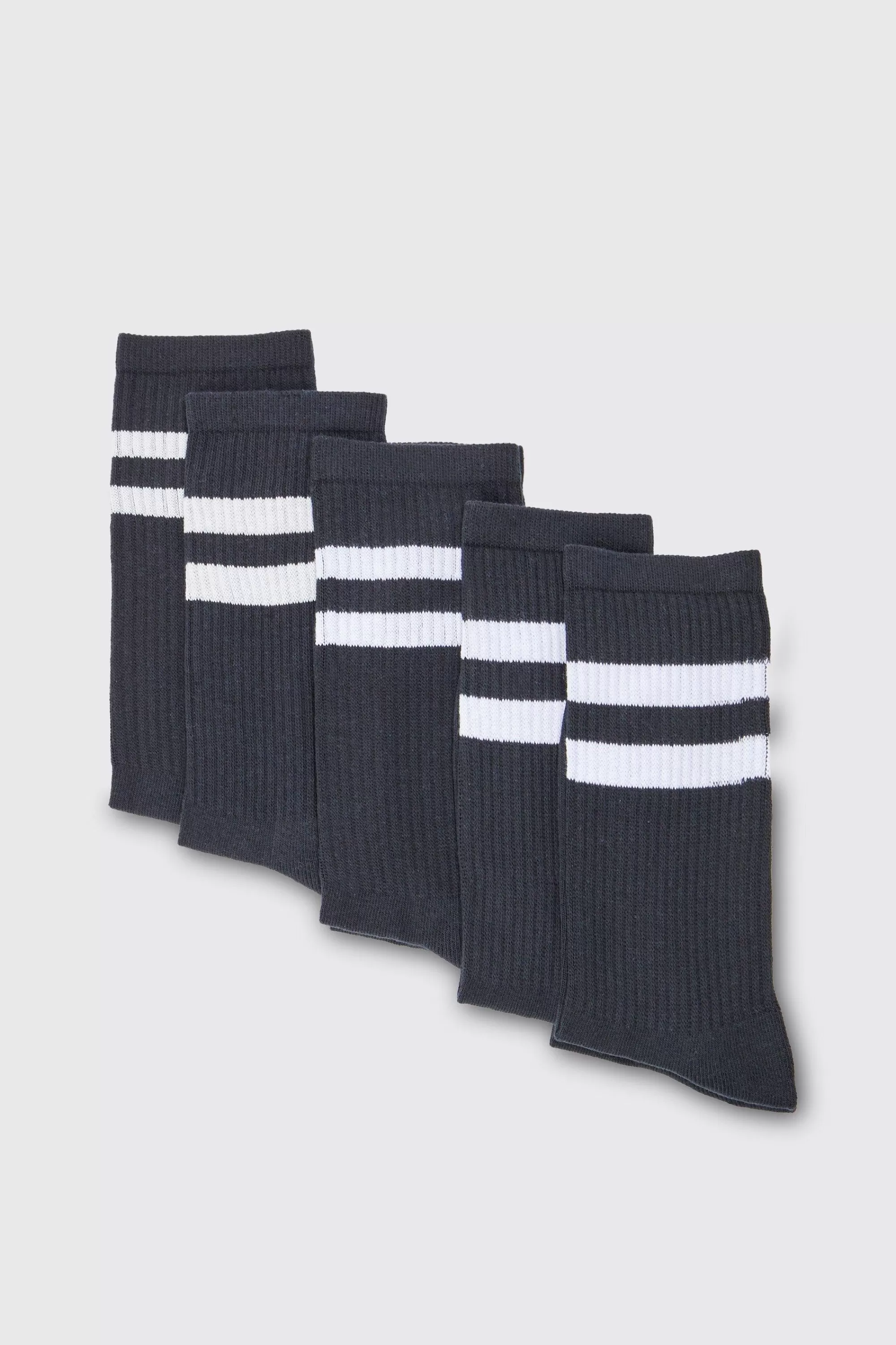 boohooMAN 5 Pack Sport Stripe Socks | UK