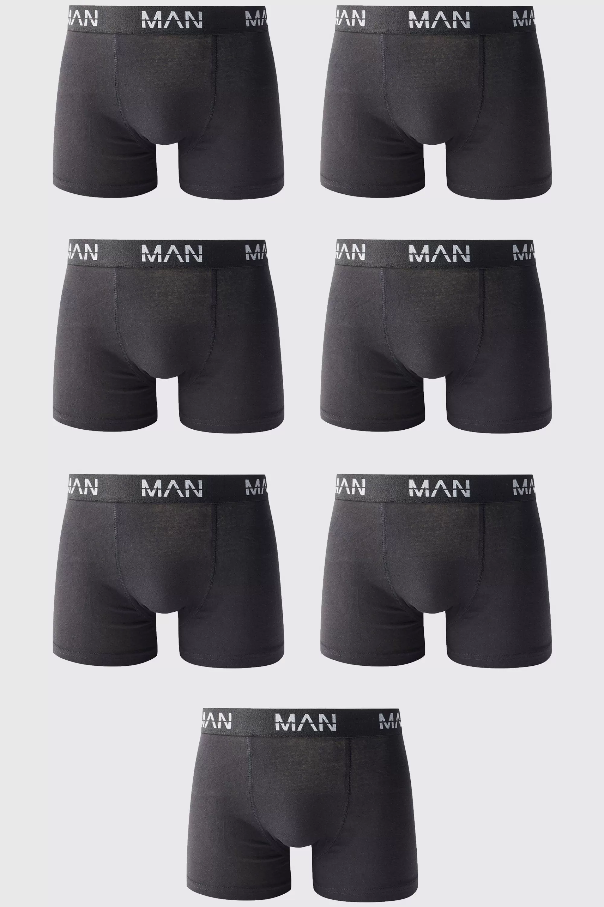 boohooMAN 7 Pack Man Dash Repeat Classic Trunks | UK