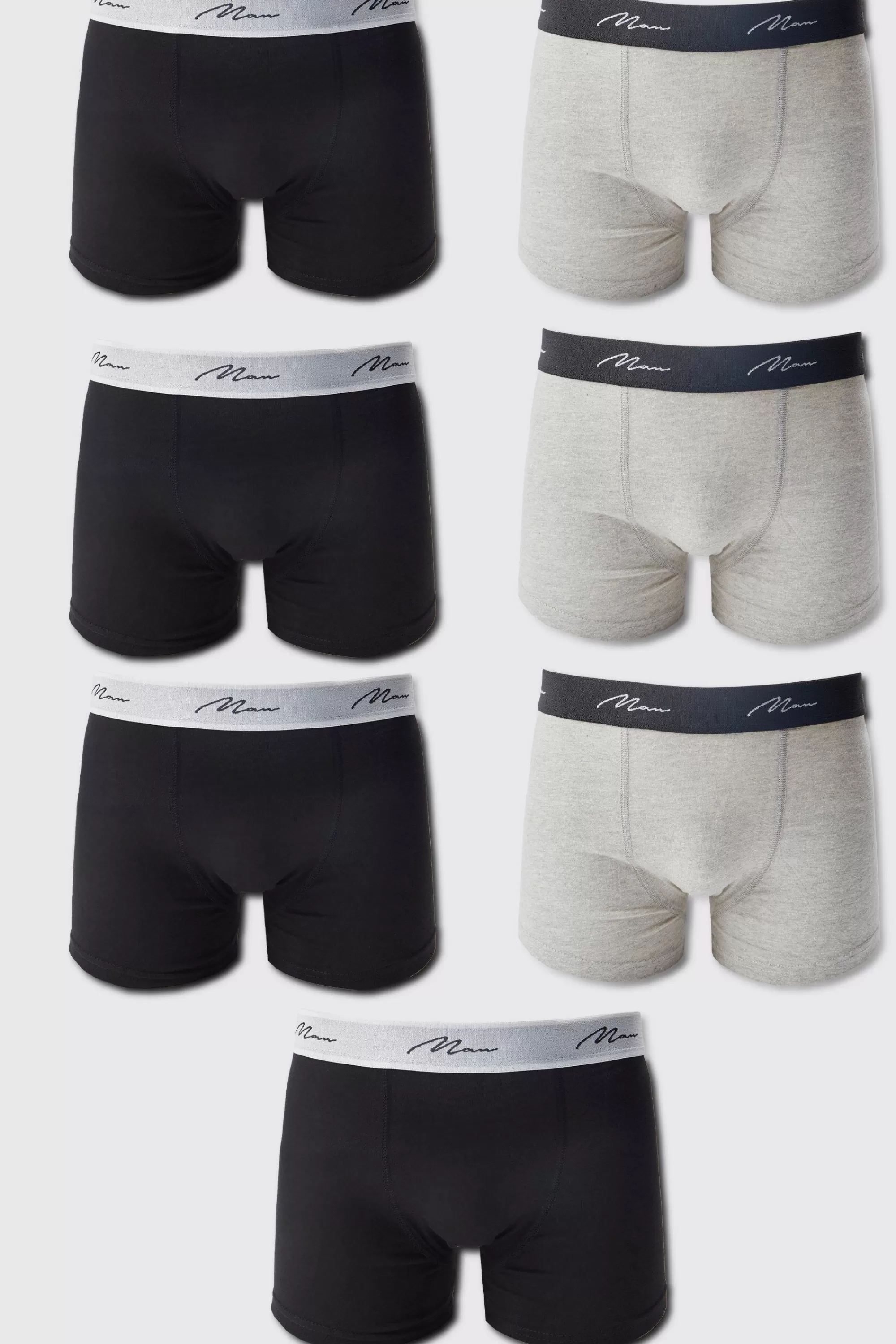 boohooMAN 7 Pack Man Signature Mixed Colour Trunks | UK